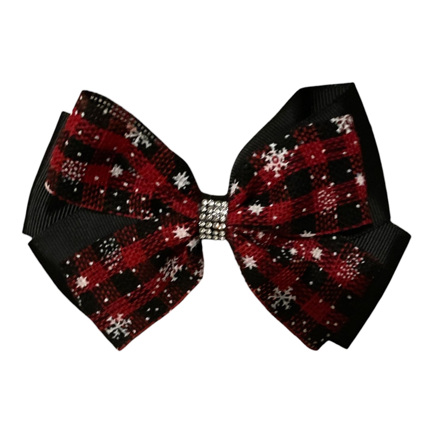 Red & black plaid hair bow