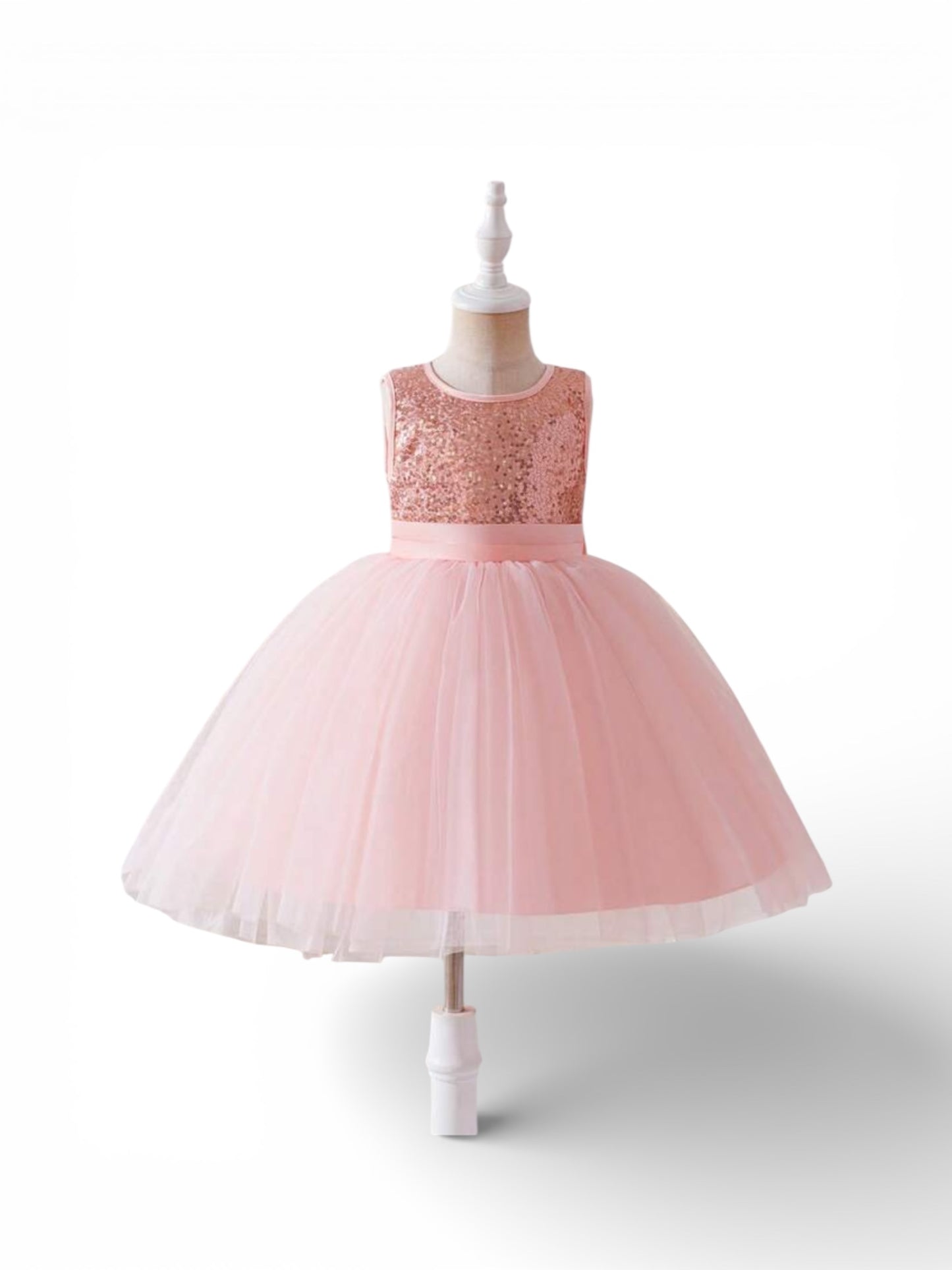 Peach pink girls tulle dress