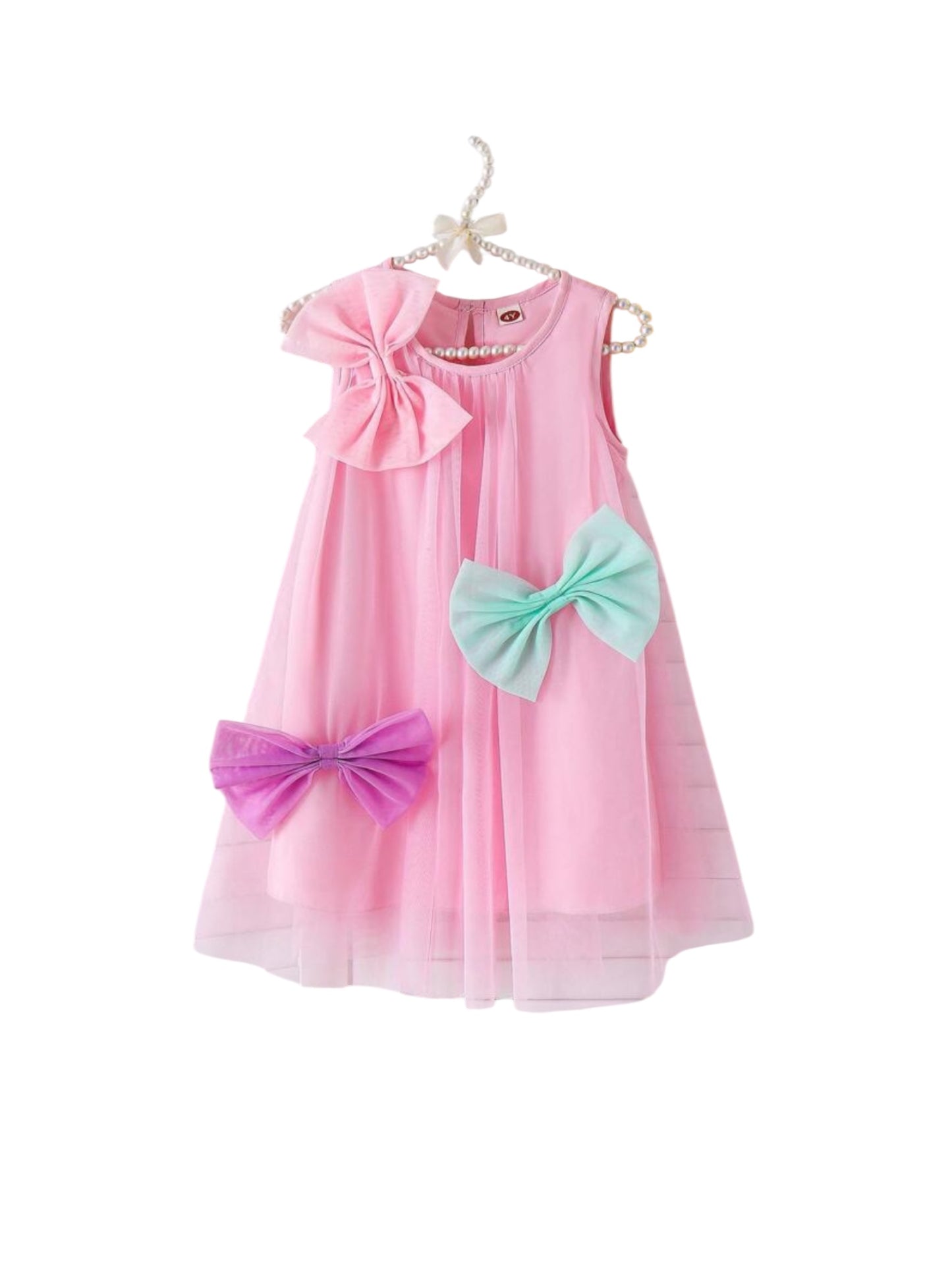 Pink with pastel bows girls formal dress 2k5