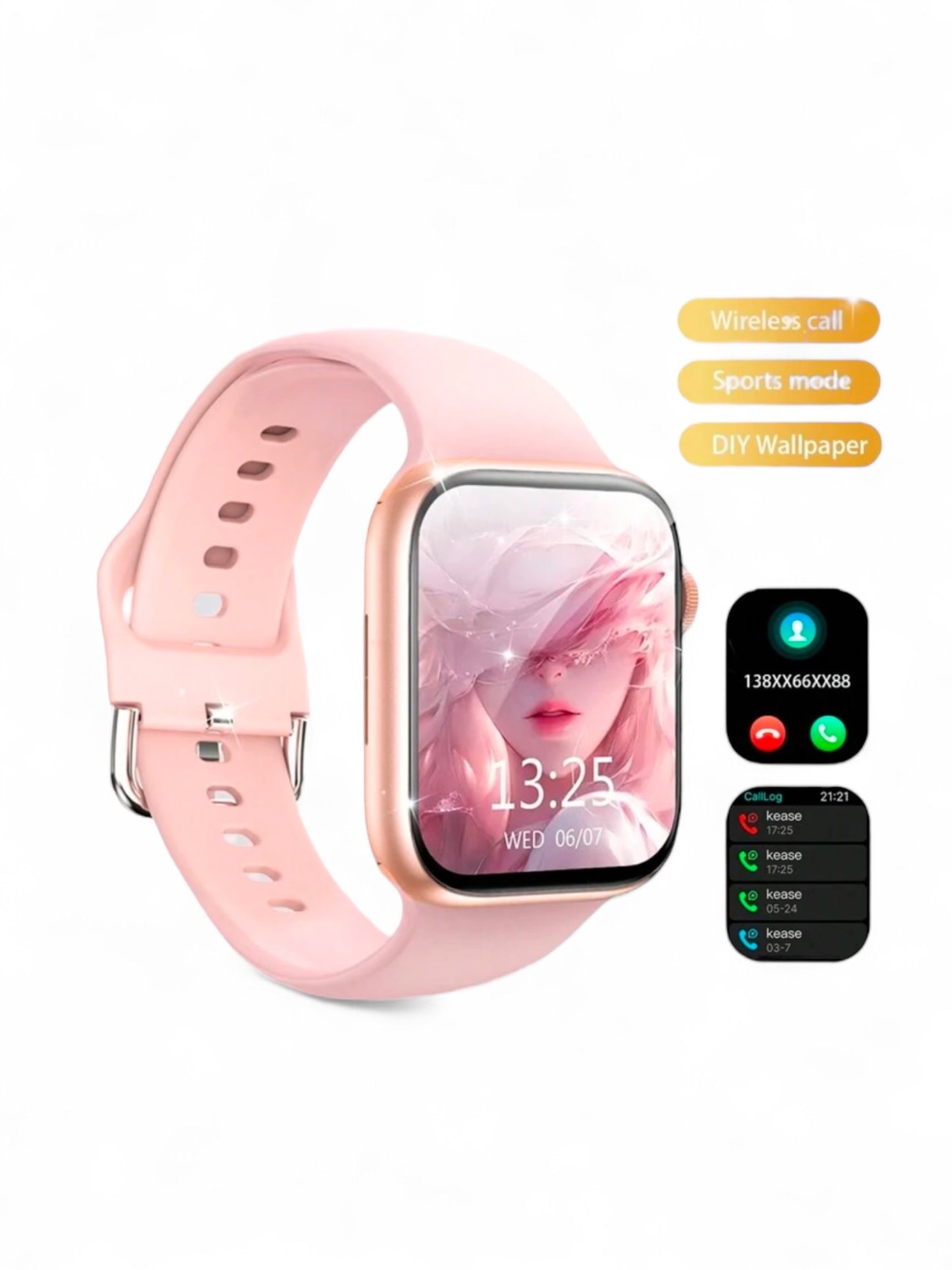 Pink smart watch