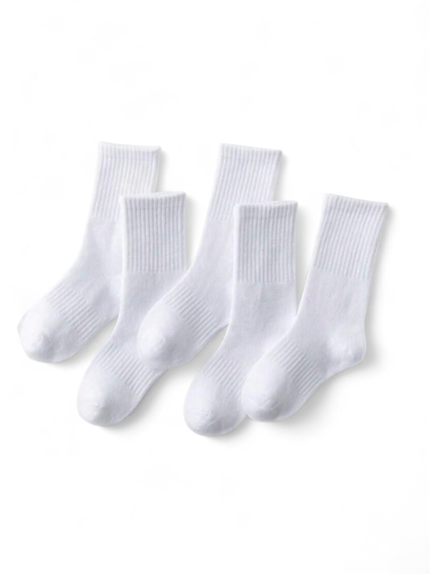 5 pairs pre teen boys white socks