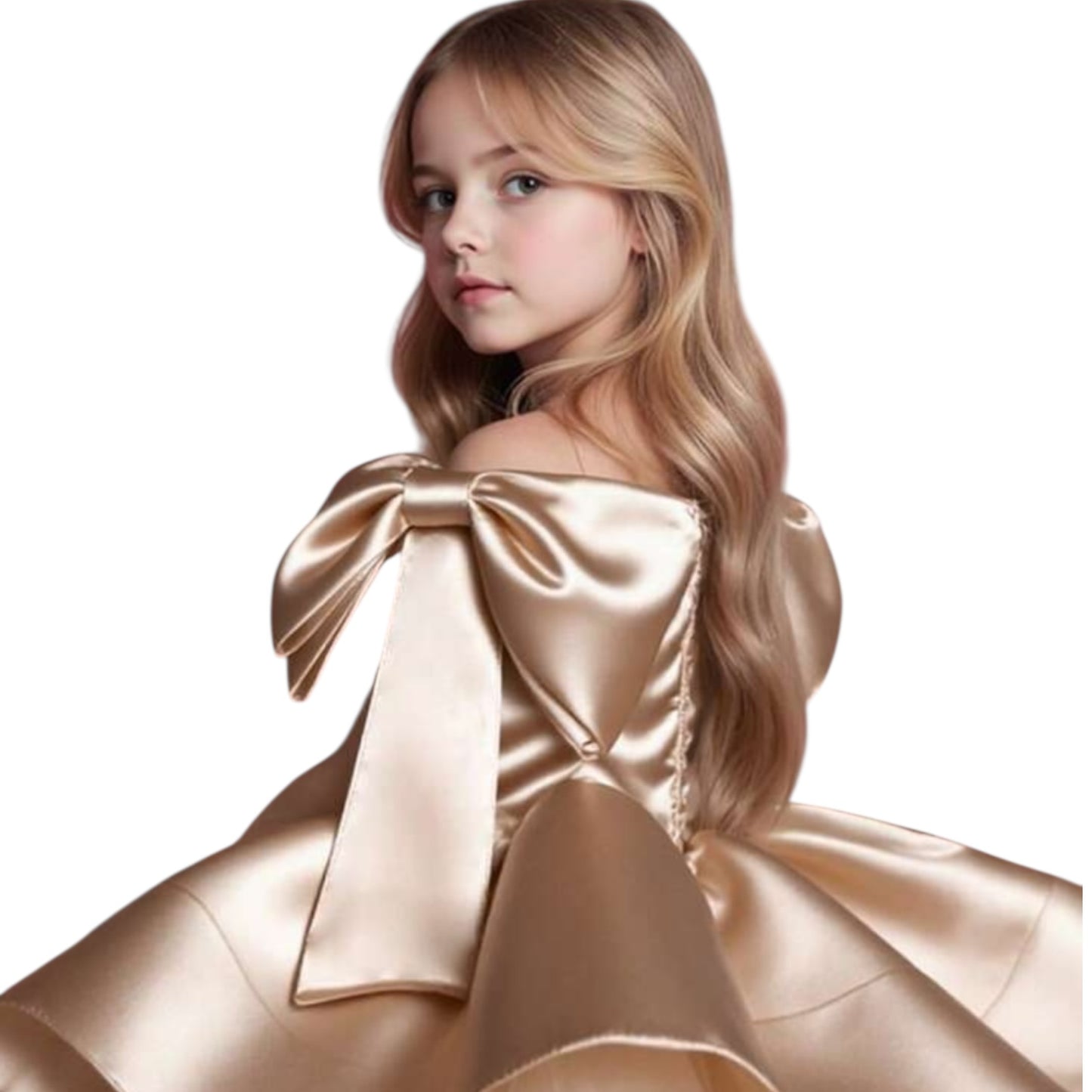 Fancy ballroom gold girls Dress