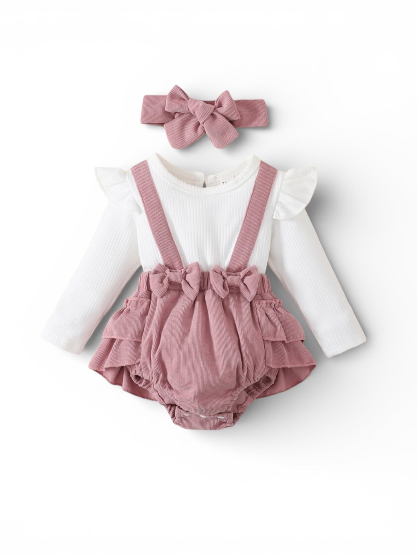 Pink romper with headband