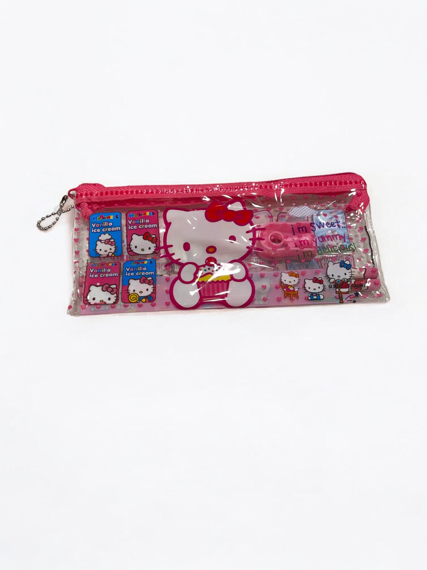 Children attachable pencil case with supplies