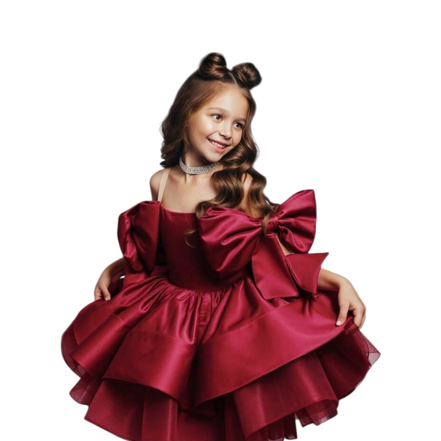 Red ballroom fancy girls dress