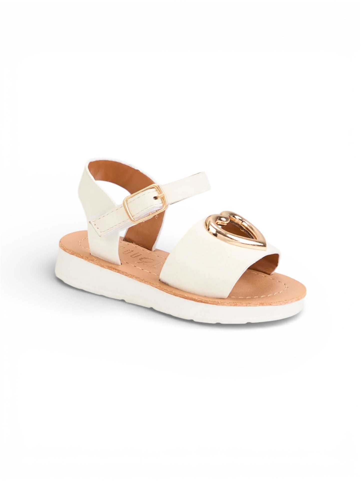 White heart toddler girl sandals