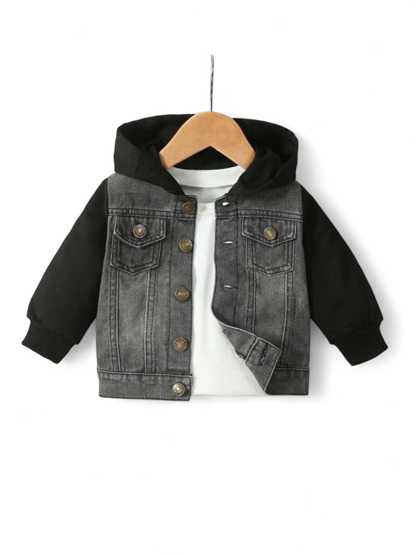 Black sweater baby jeans jacket