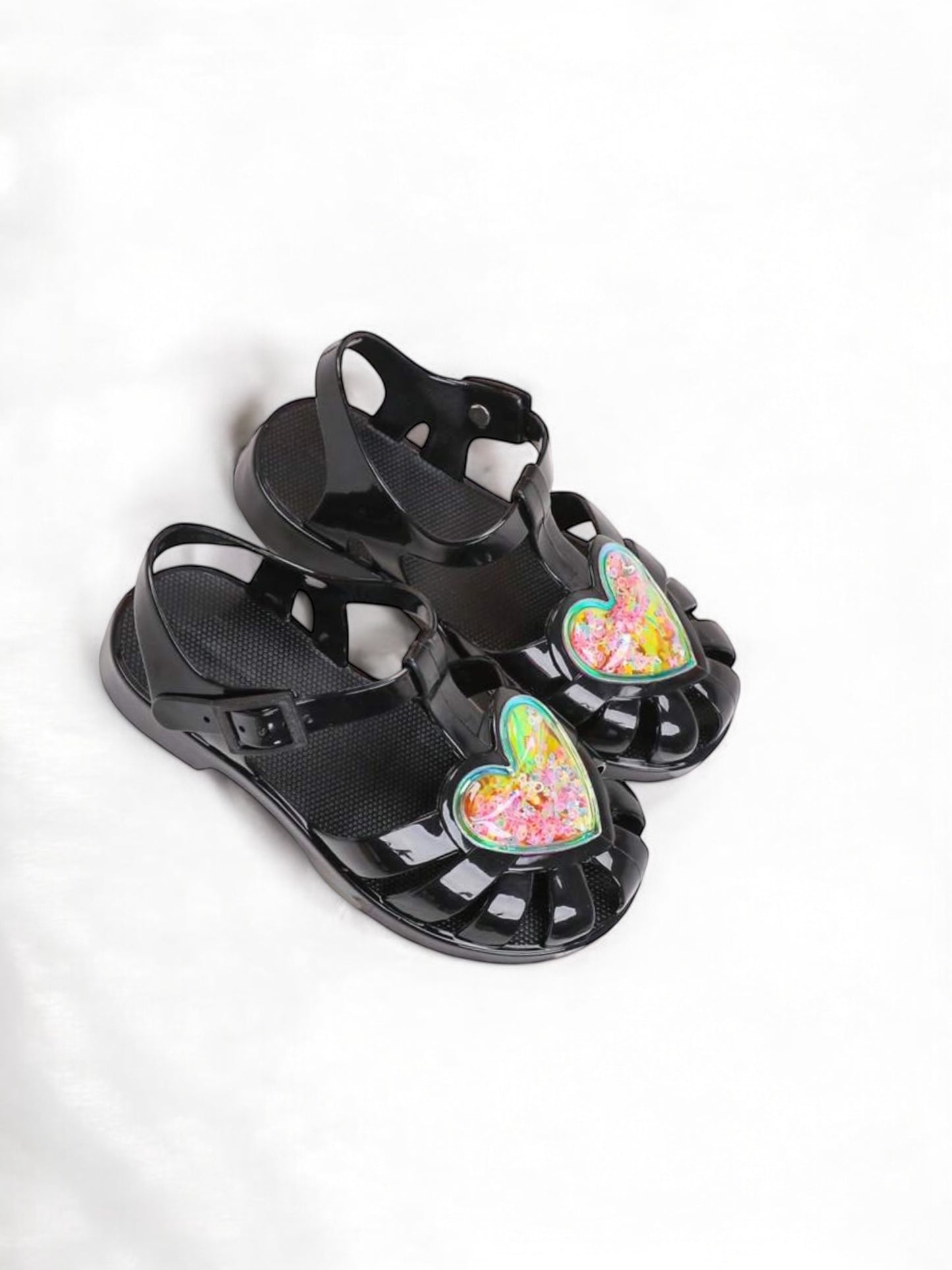 Black jelly girl sandals