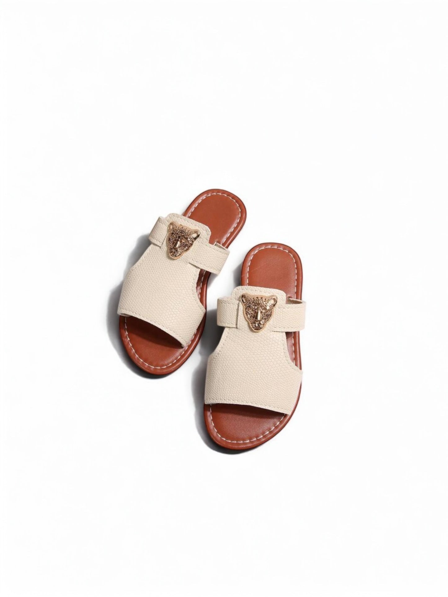 Beachy girls beige slides