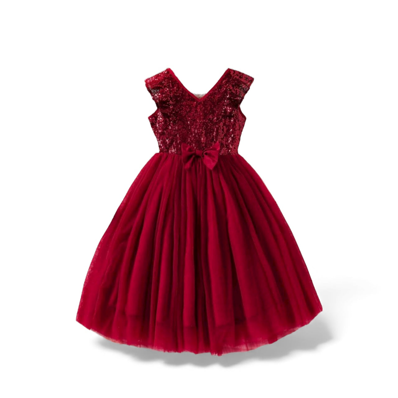 Burgundy pre teen girls dress