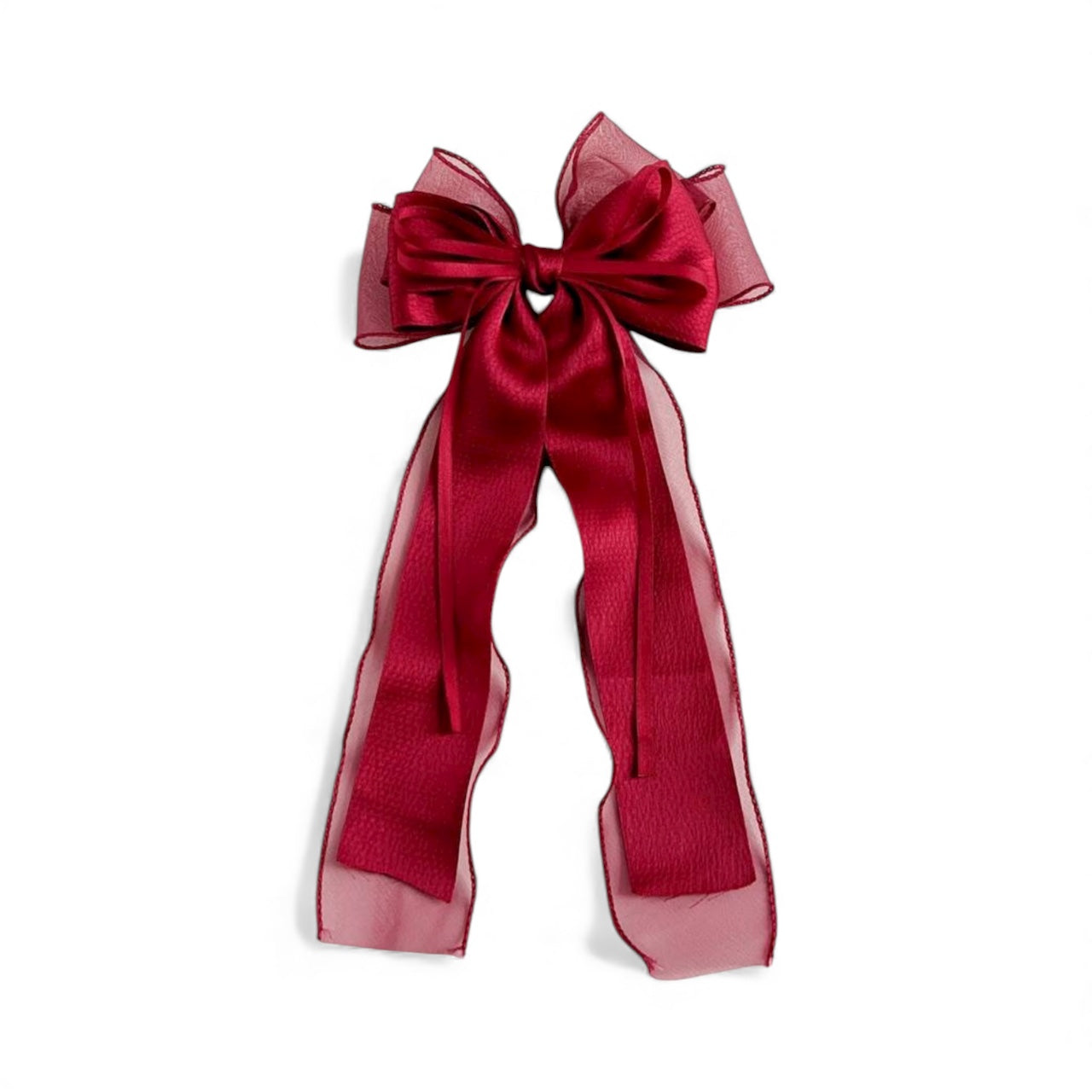 Long burgundy bow