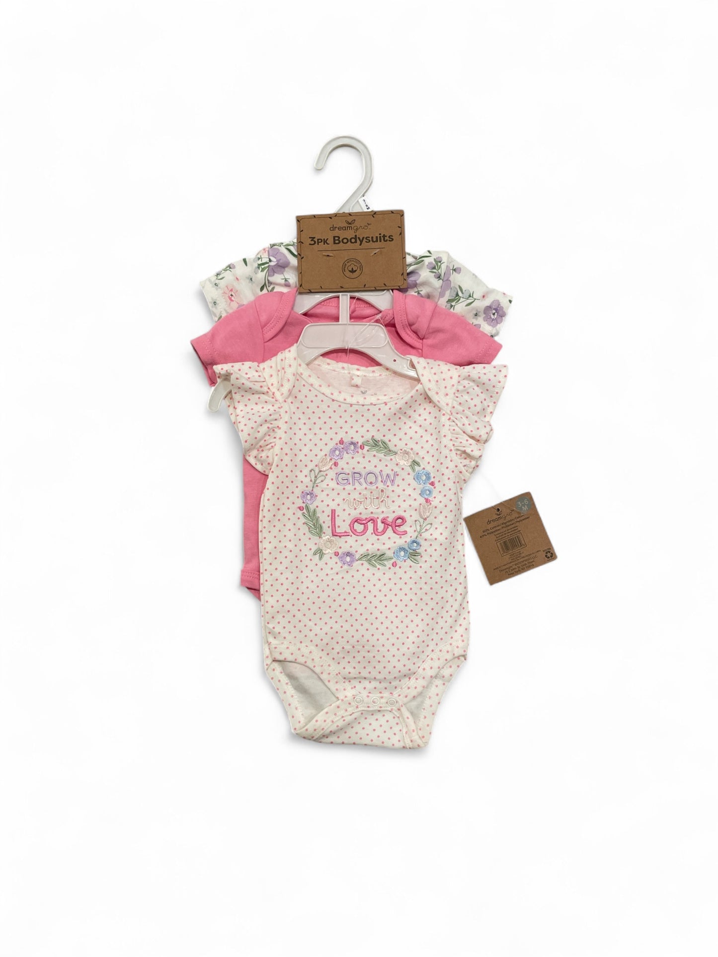 Dreamgro 3pc baby girl onesies set
