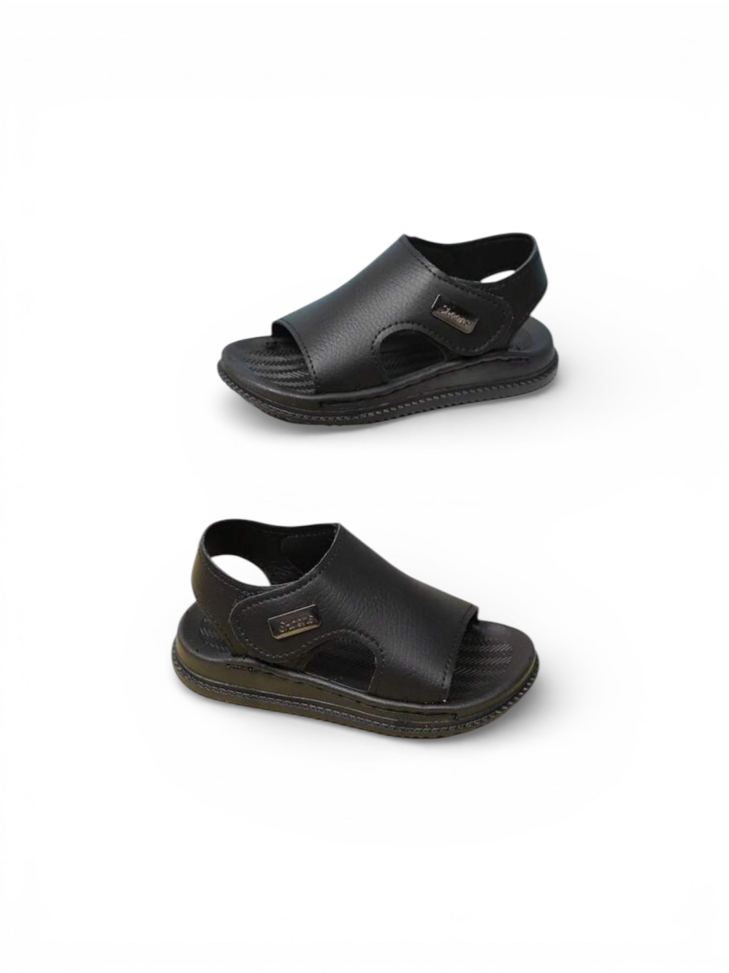 Black leather boy sandals