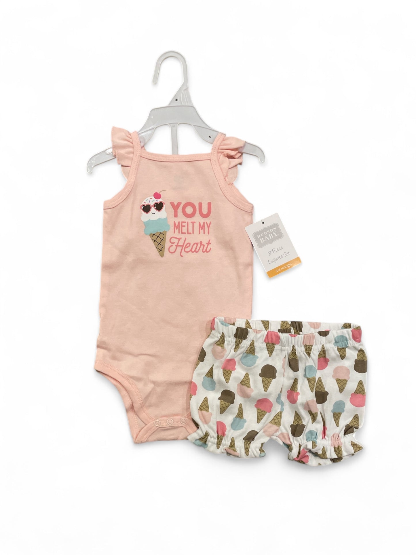Hudson baby You melt my heart onesie with pants baby set