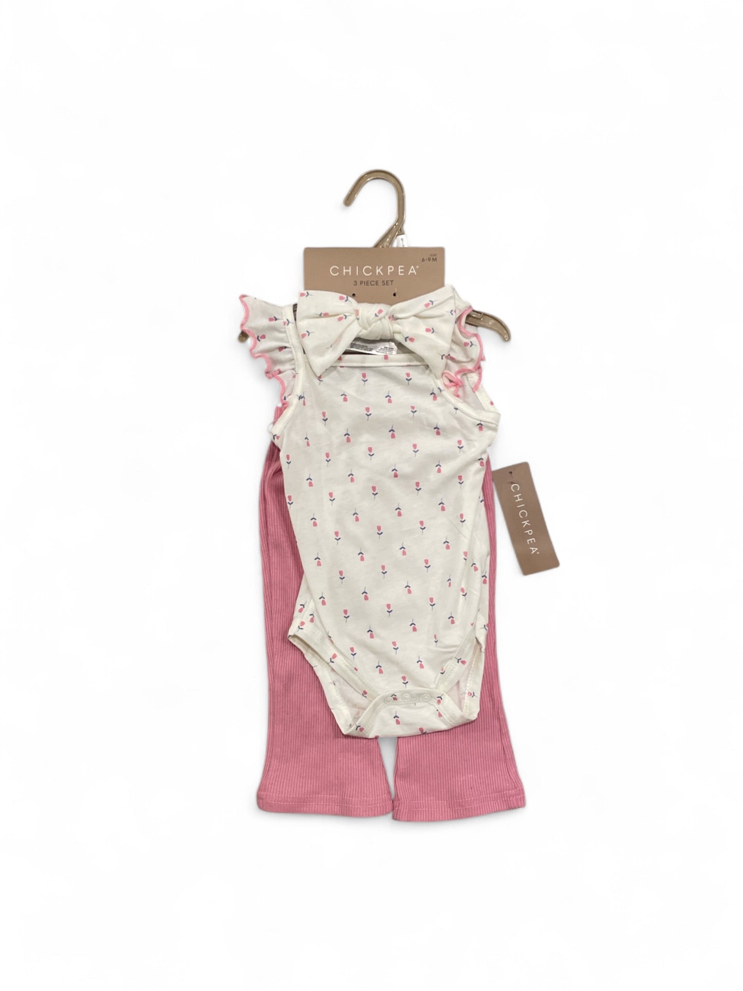 Chickpea 3pc baby girl onesies set