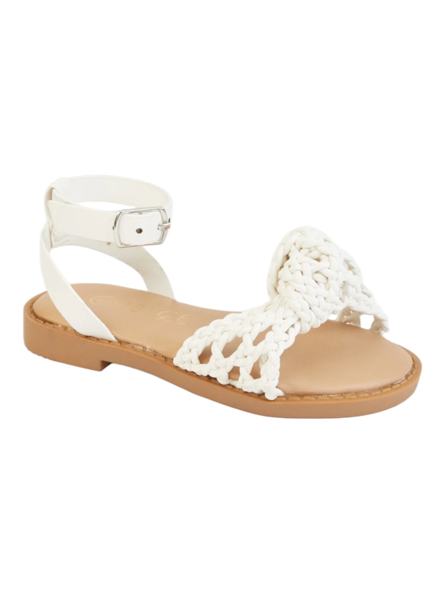 White Crochet style toddler girl sandals