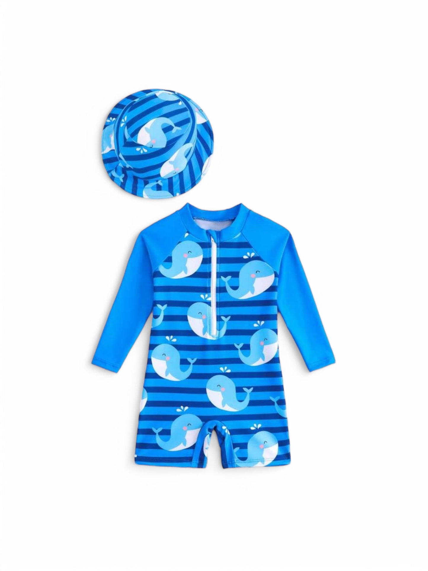 Blue whales jumper & hat baby swimsuit