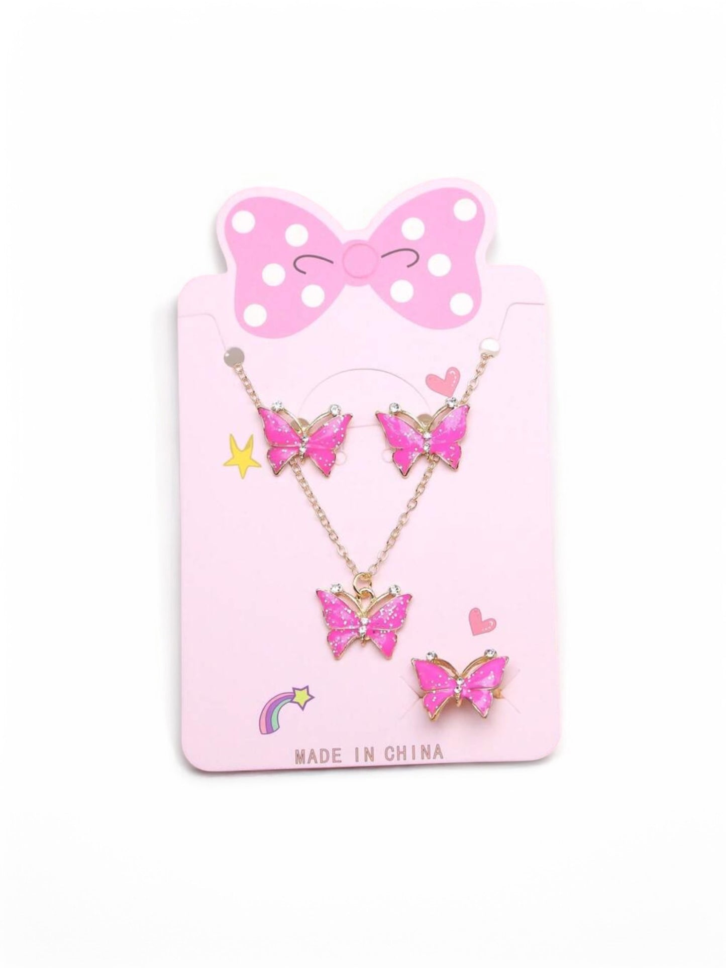 Butterfly chain and earring set