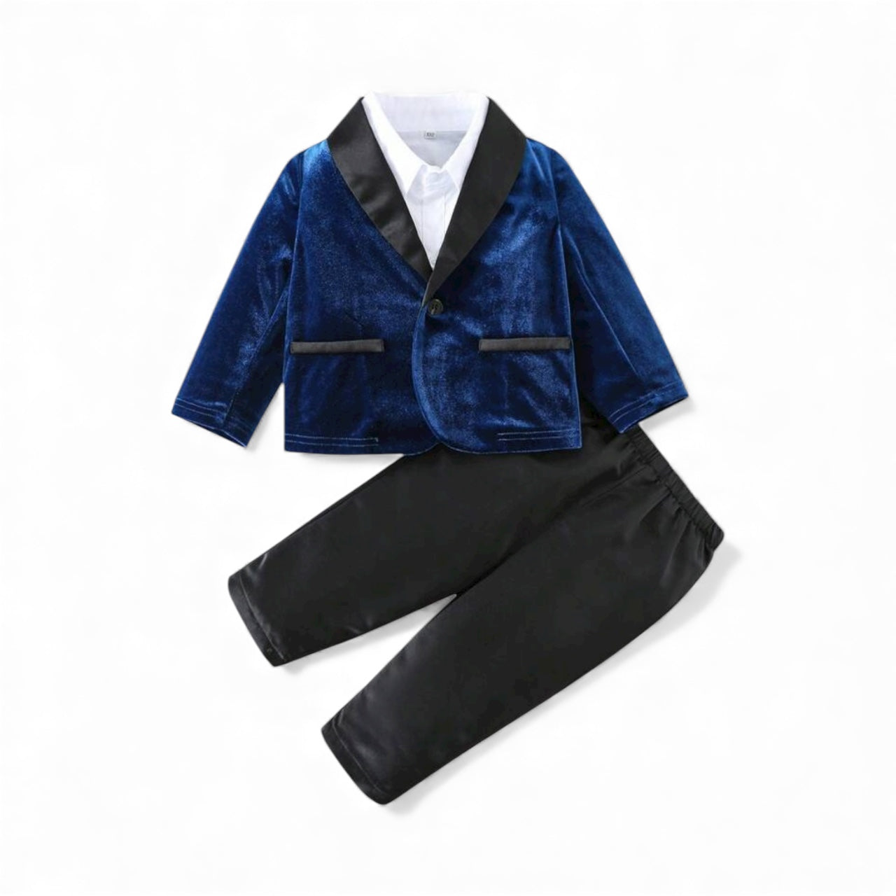 Blue velvet boys set