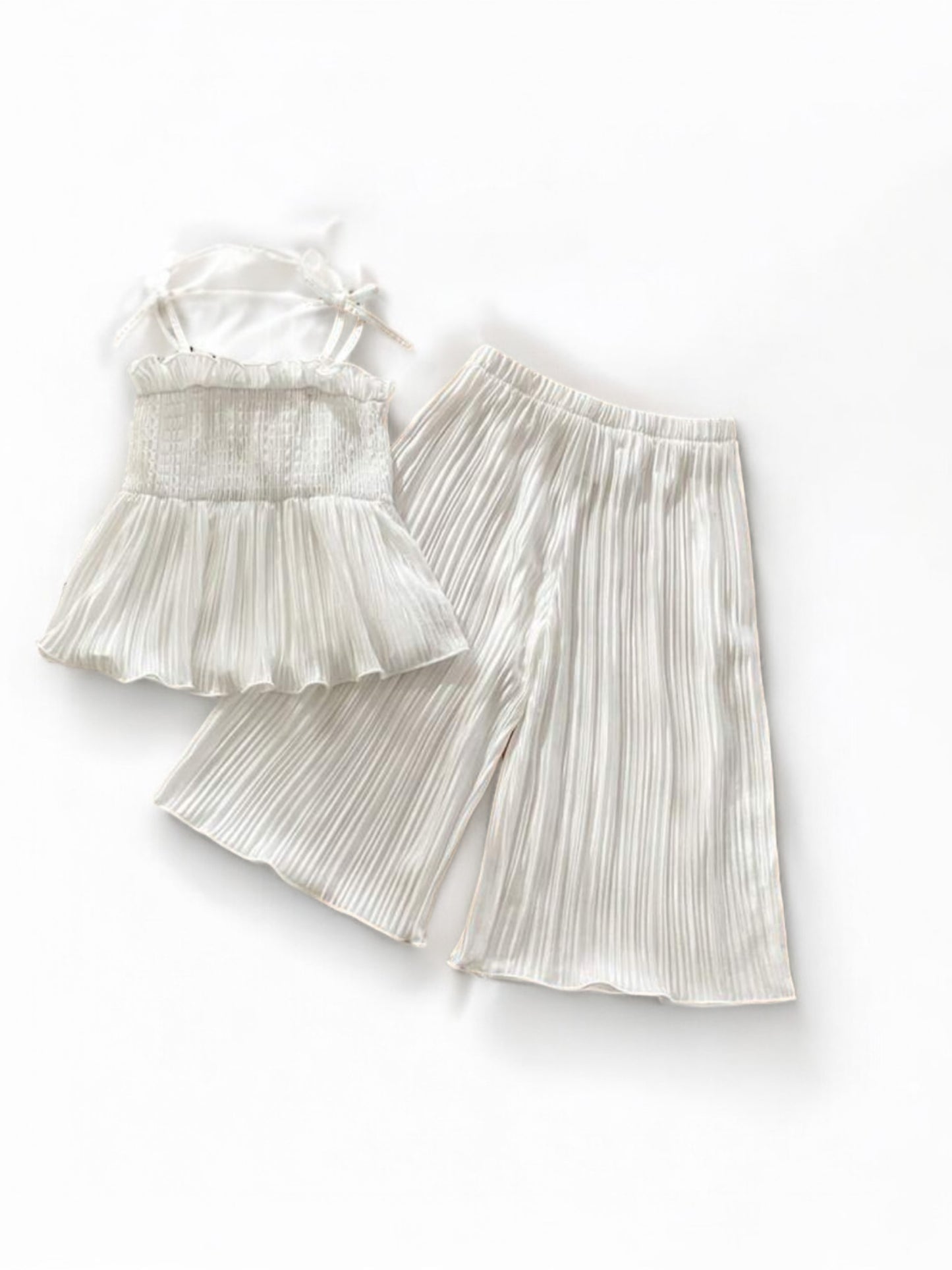 White long 2 pc shirt and long ones baby set