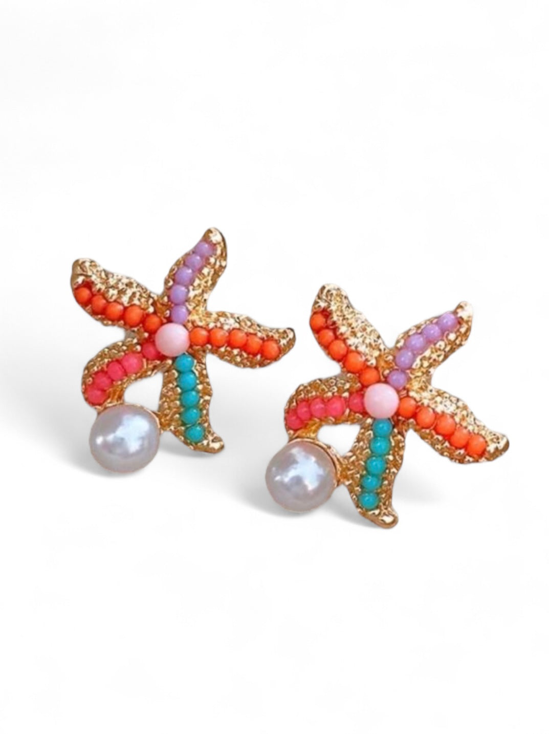Multicolor starfish earring
