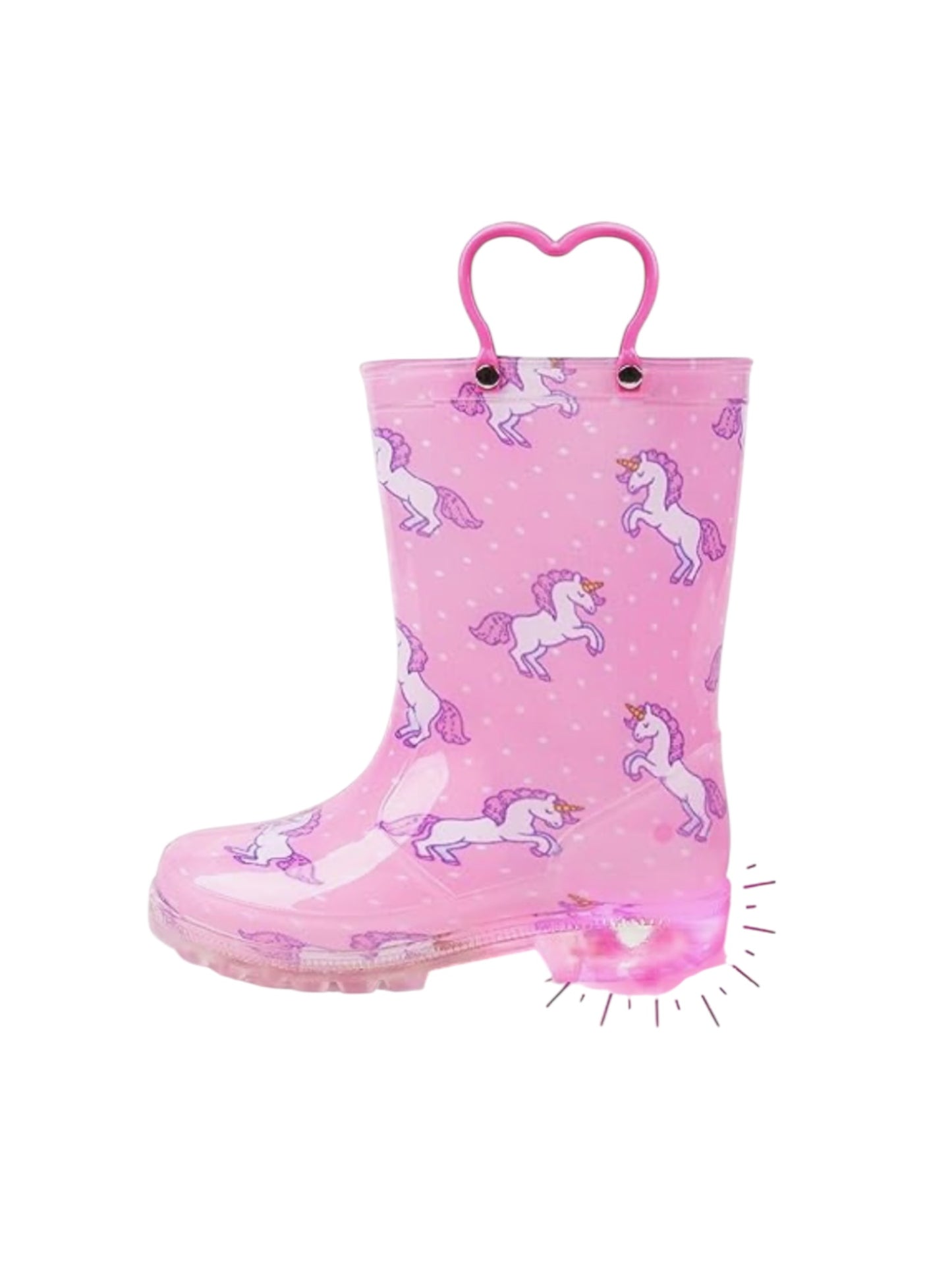 Pink unicorn light up water boots
