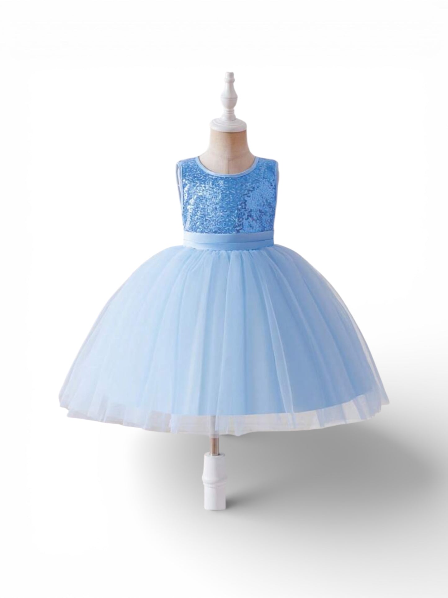 Sequins girls fancy blue dress
