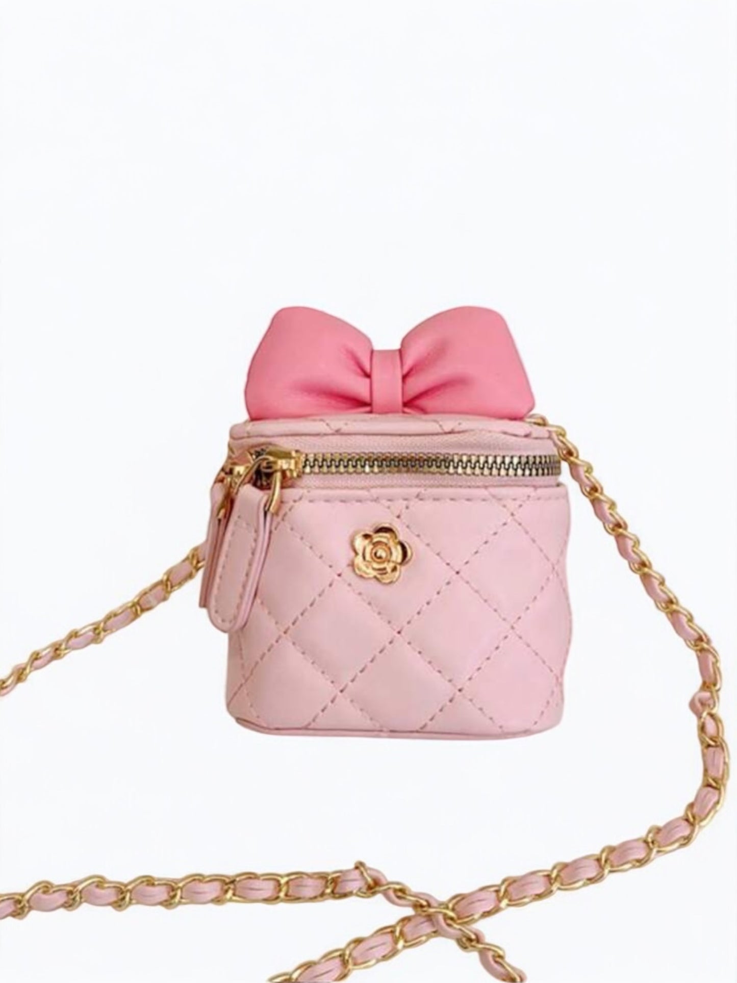 Mini pink bow girl purse
