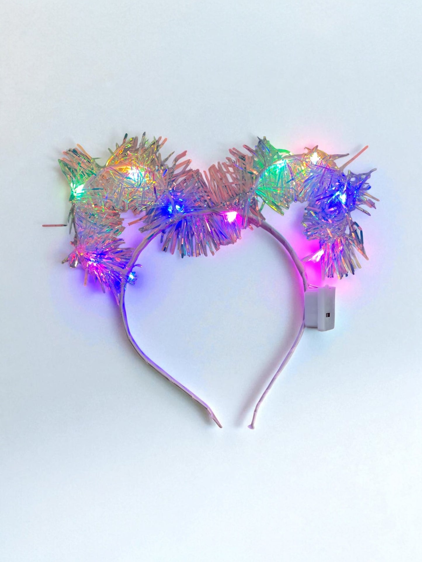 Tinsel light up headband