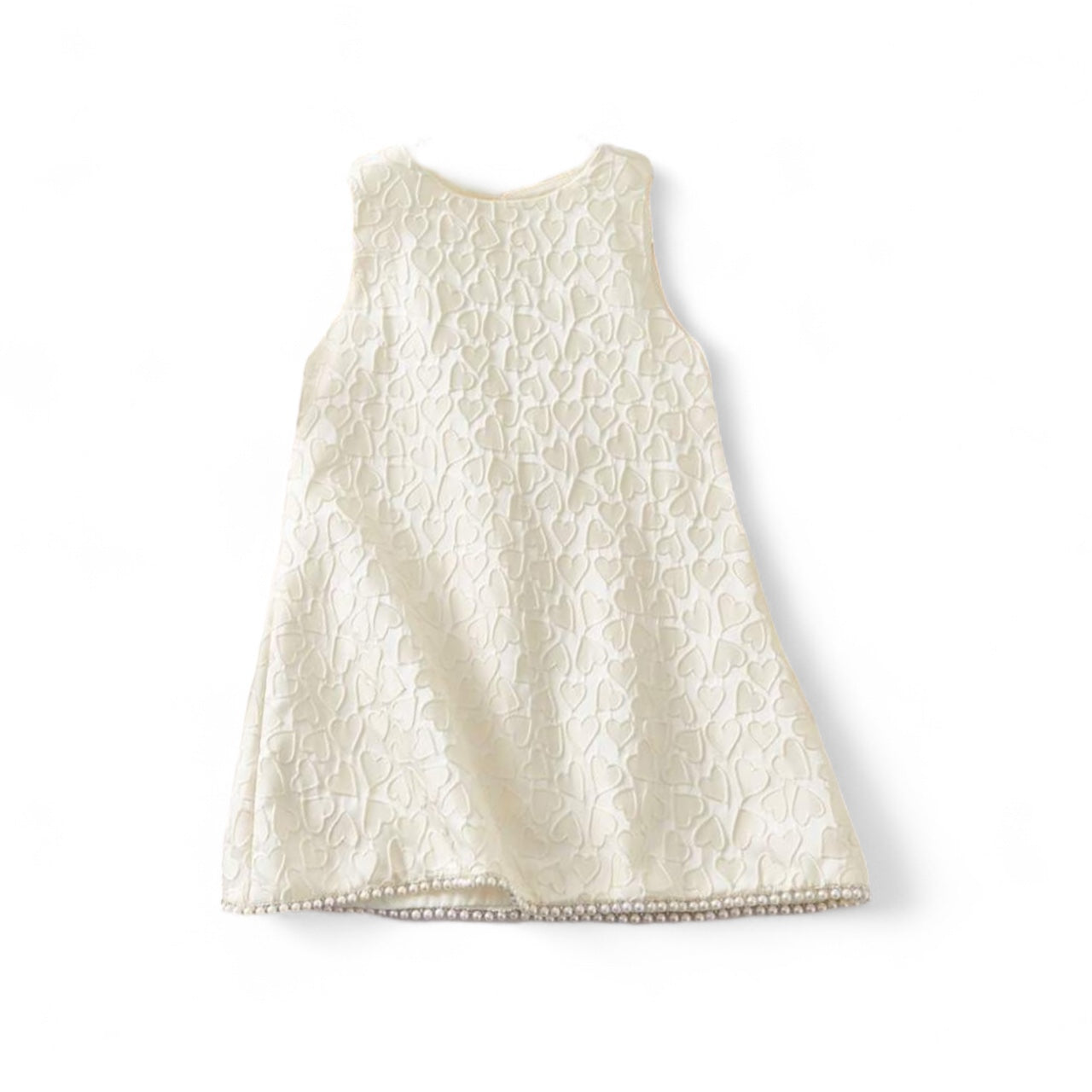 Beige bow at back girls dress