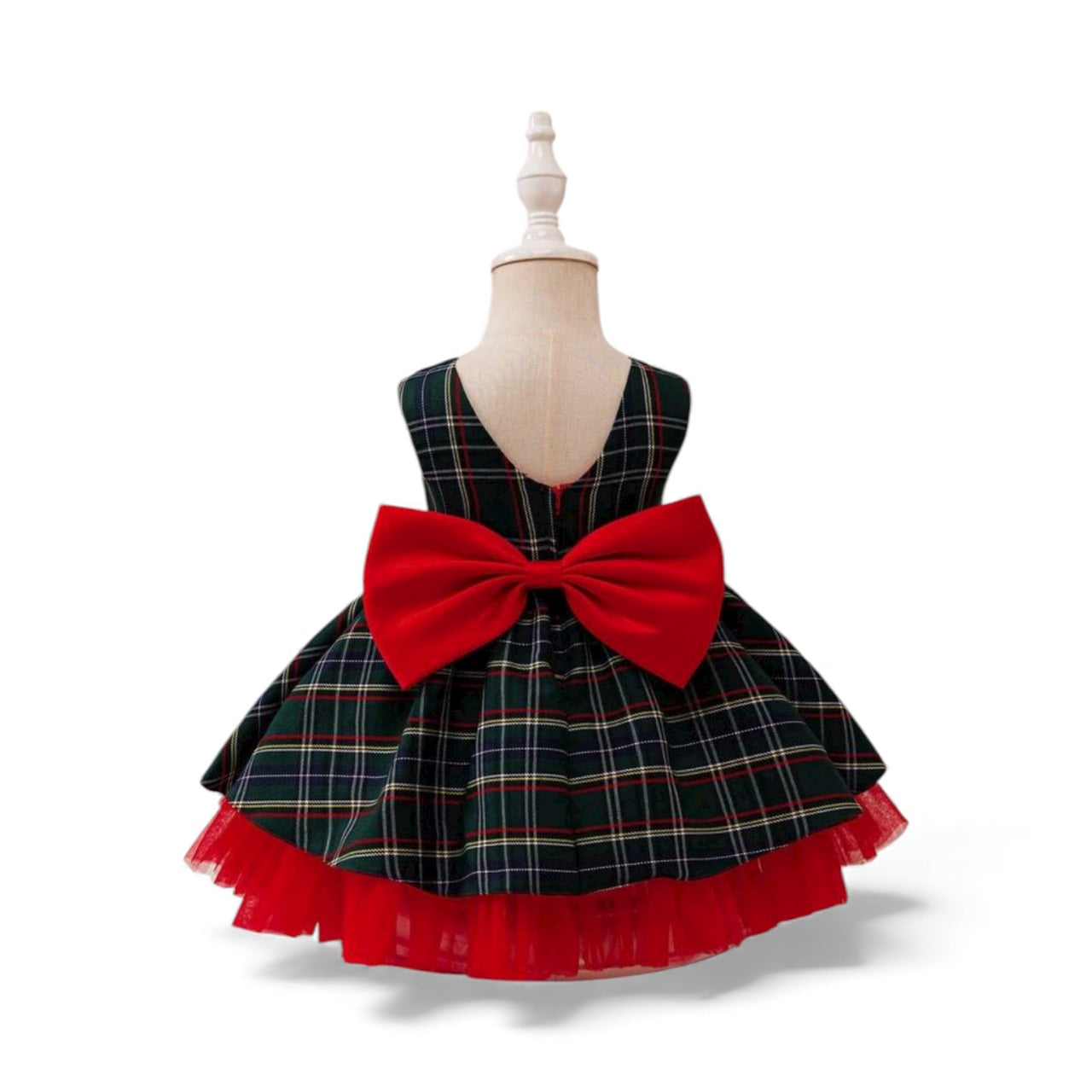 Christmas green & red plaid bsby dress