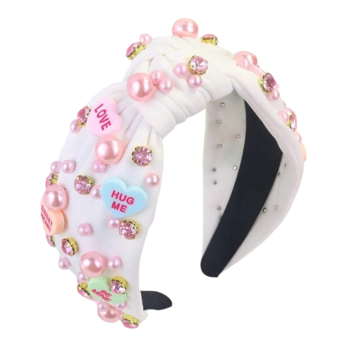 Sweet heart bejeweled girls valentines headband