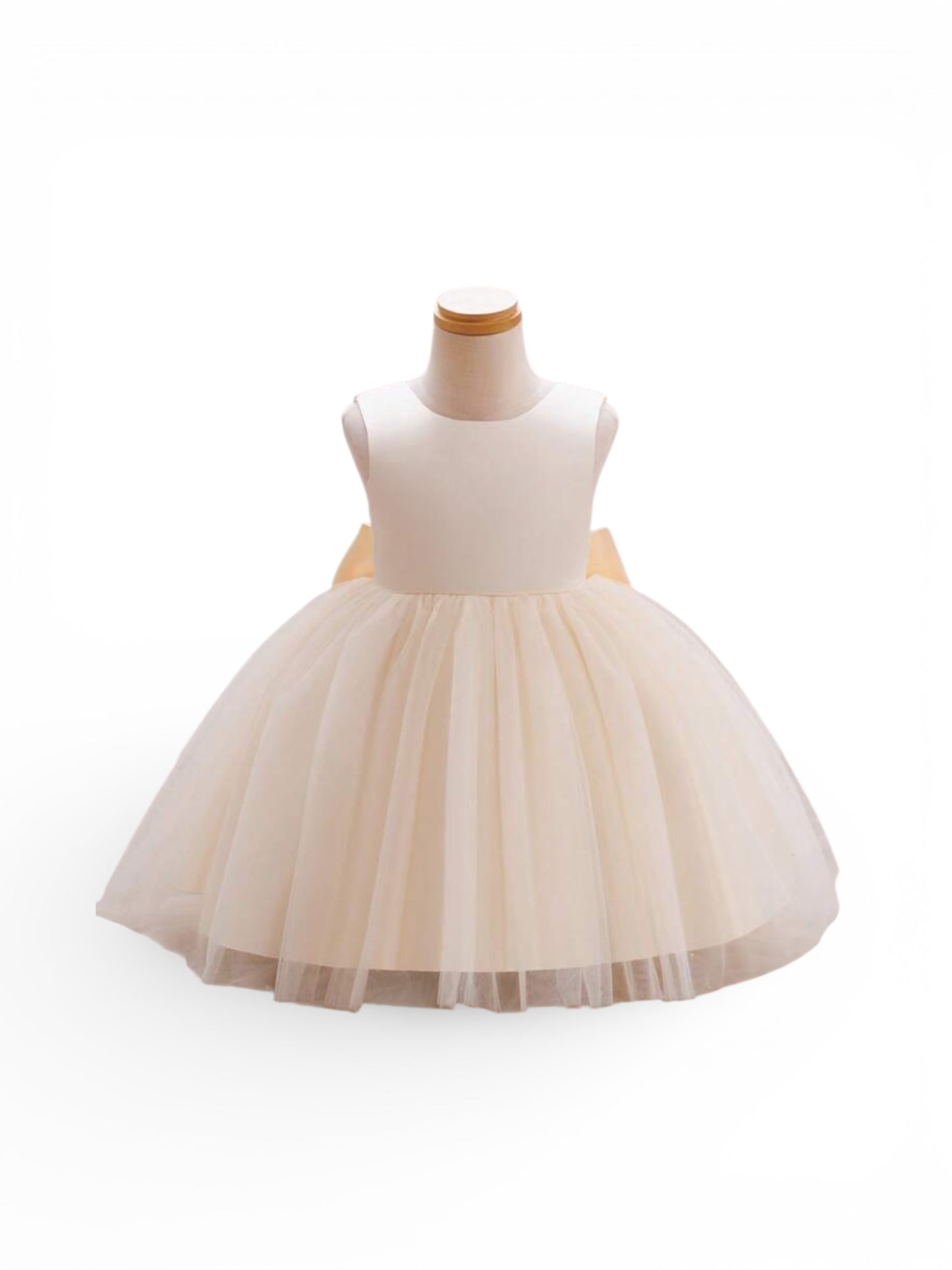 Embroidery champagne peach girls dress
