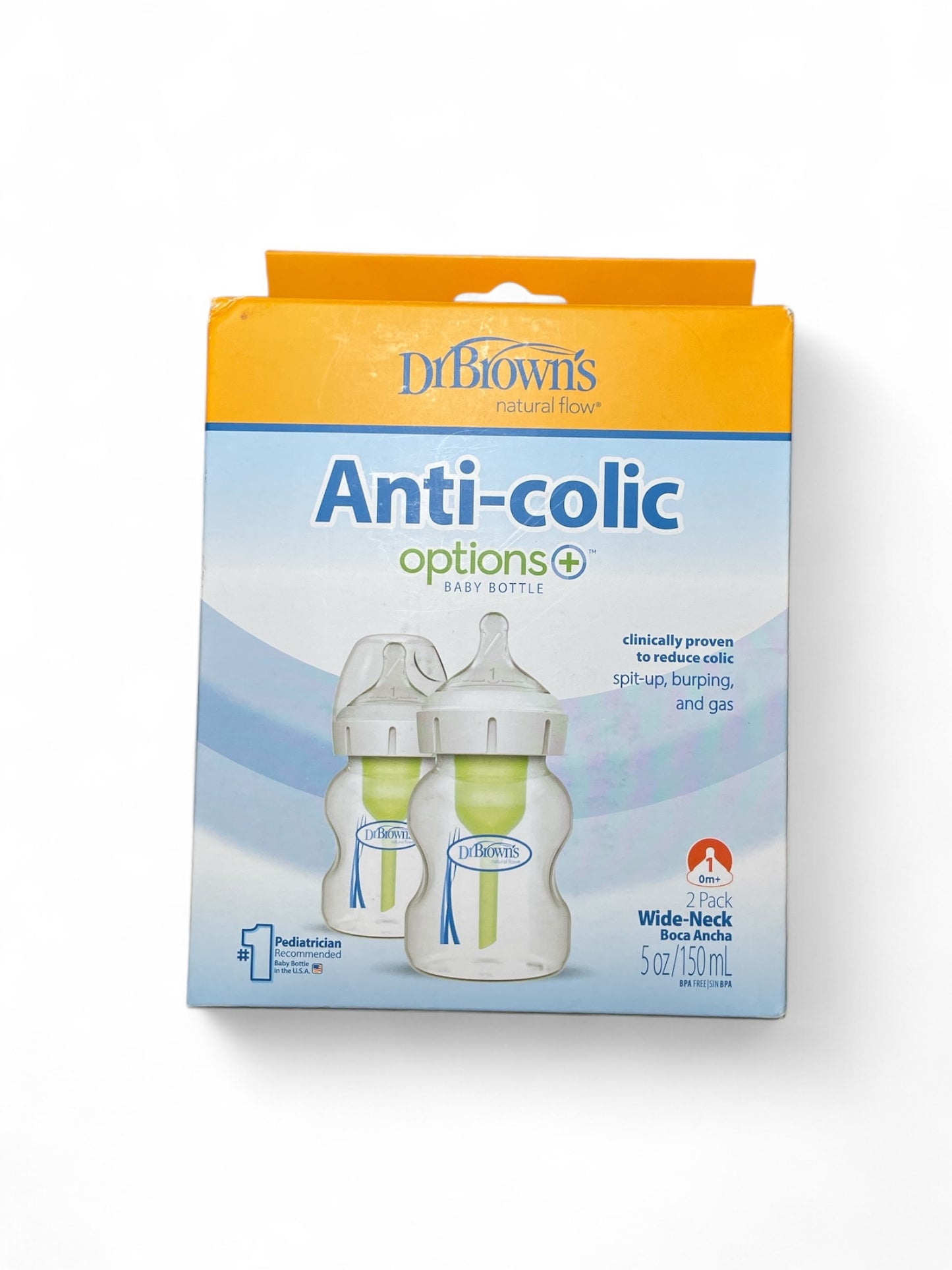 Dr brown anti-colic baby bottle 5oz 2pk set 2025