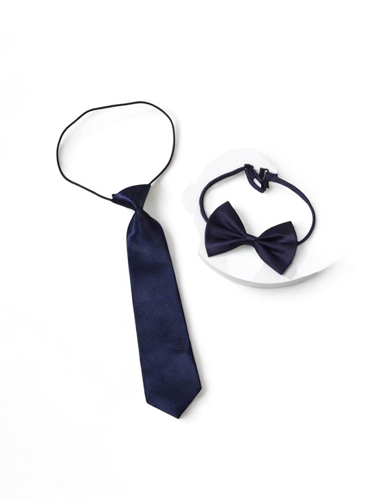 Navy blue necktie & bow tie 2k5