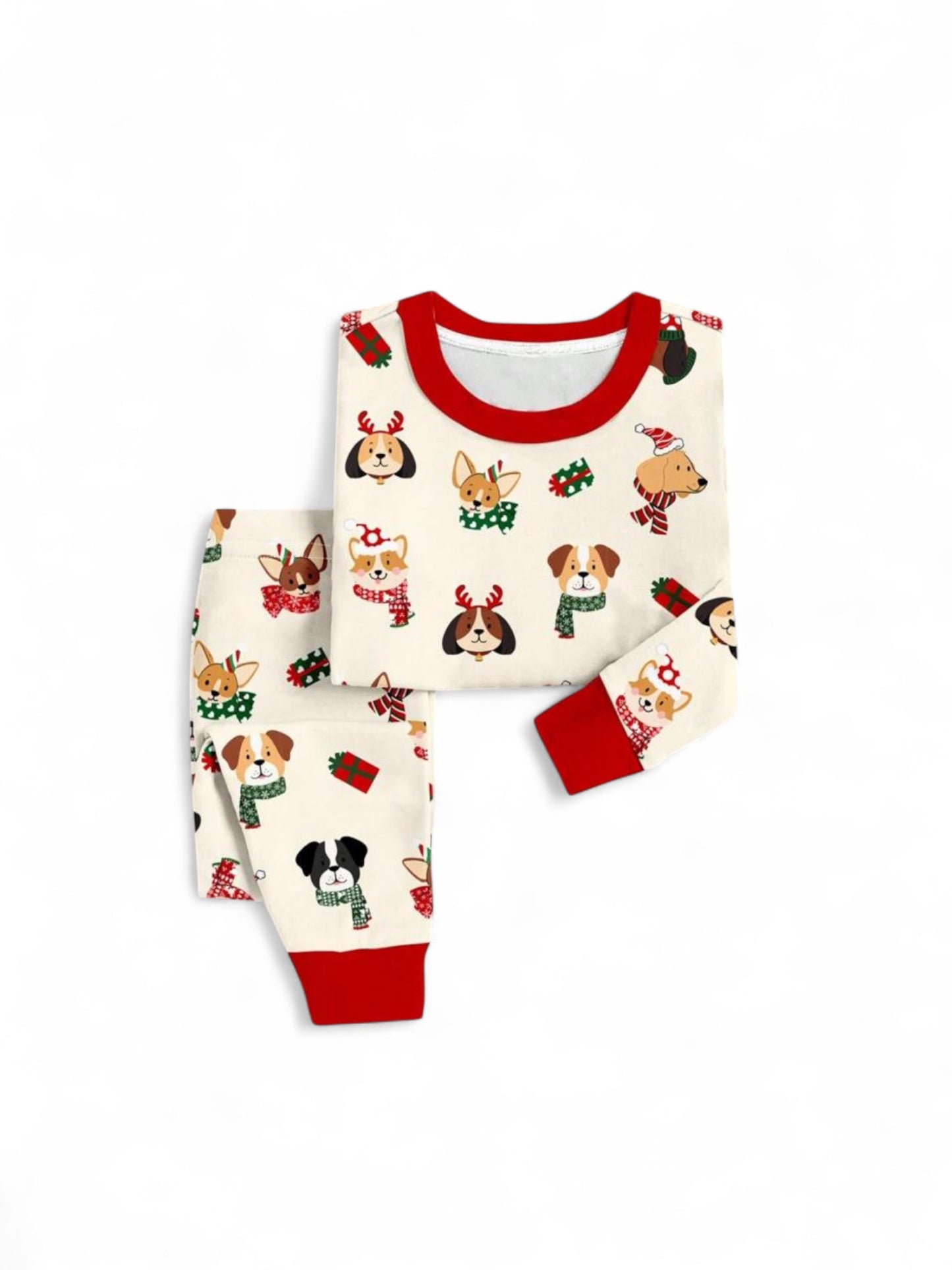 Beige toddler Christmas character pjs