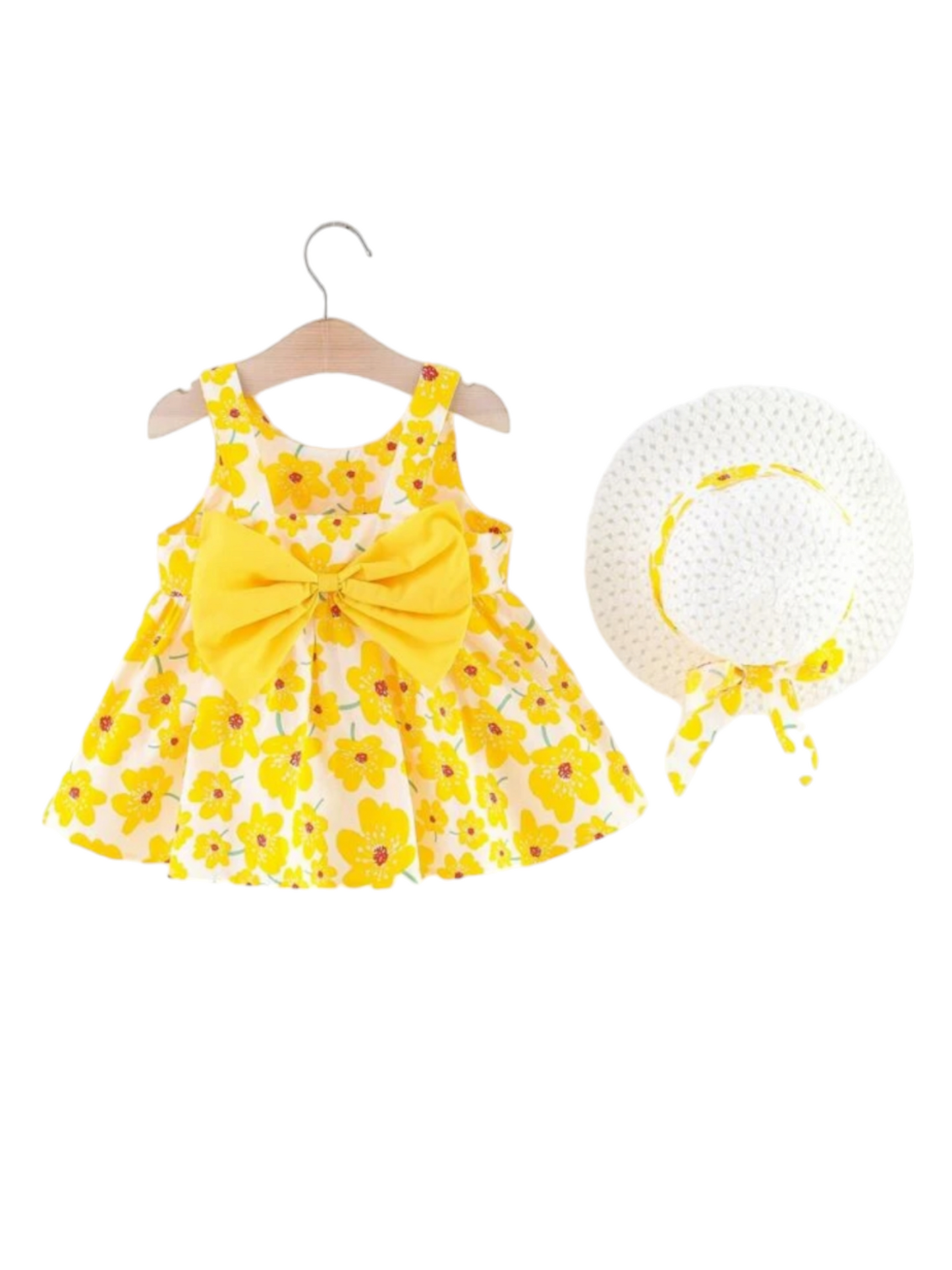 Yellow floral easter baby dress