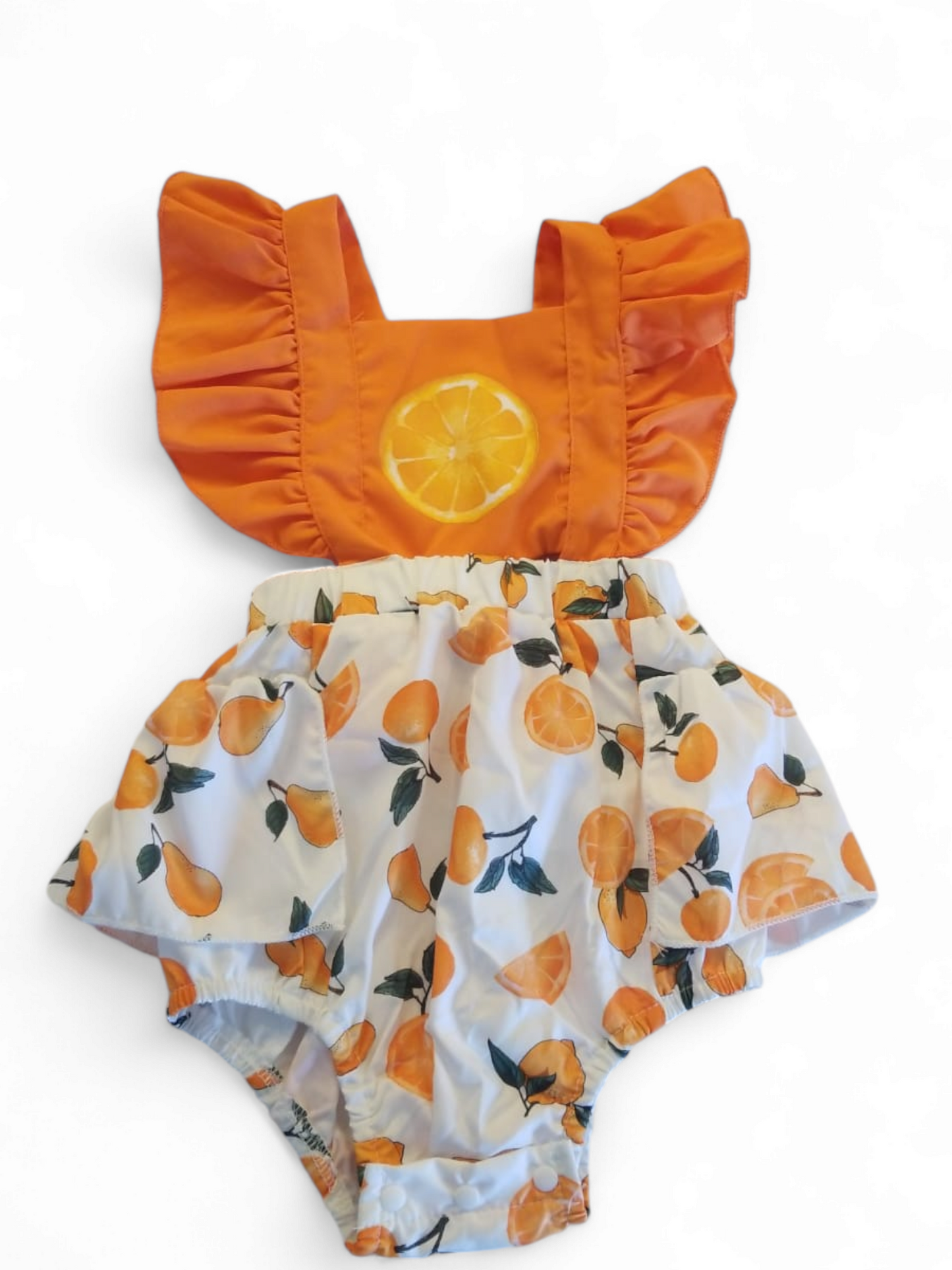 Orange baby dress romper