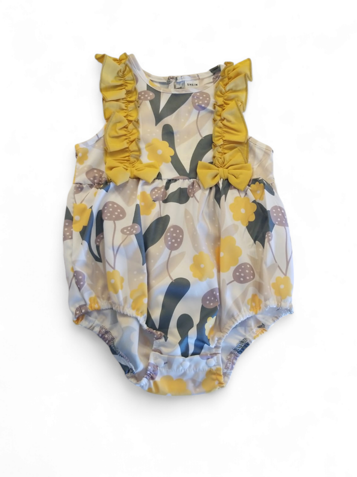 Cream and white baby dress romper