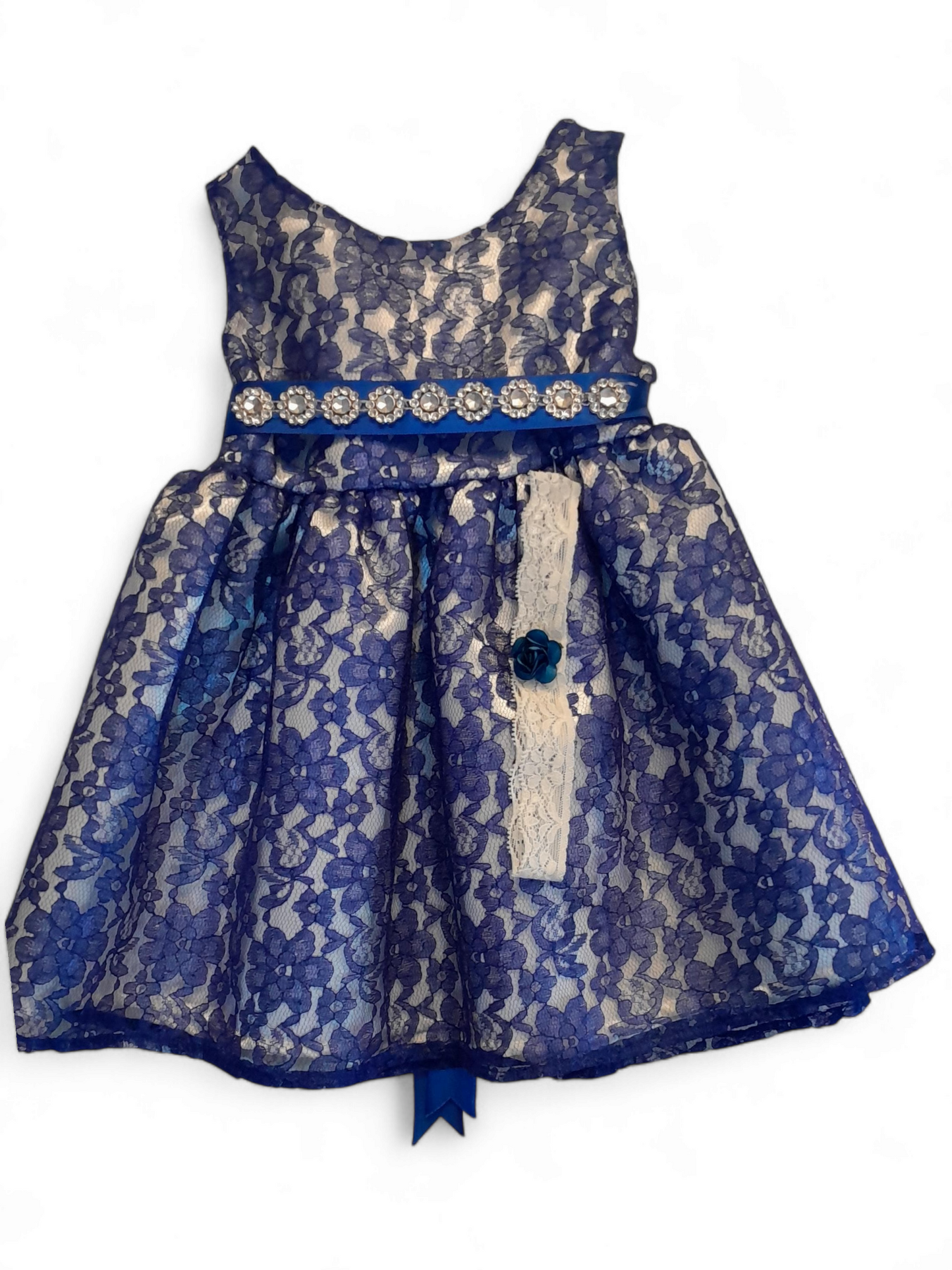 blue and white balarina baby dress