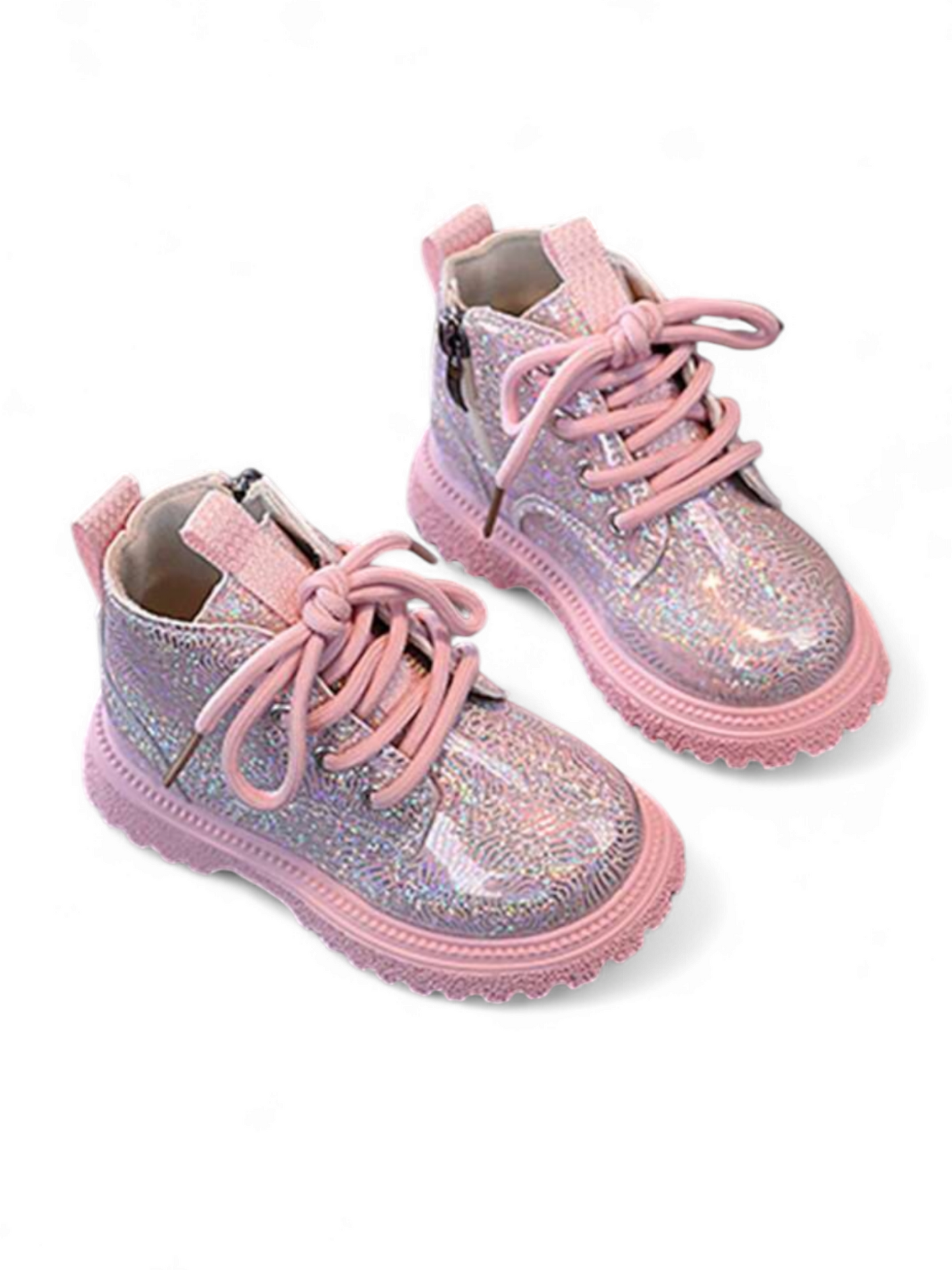 Pink metallic girl boots