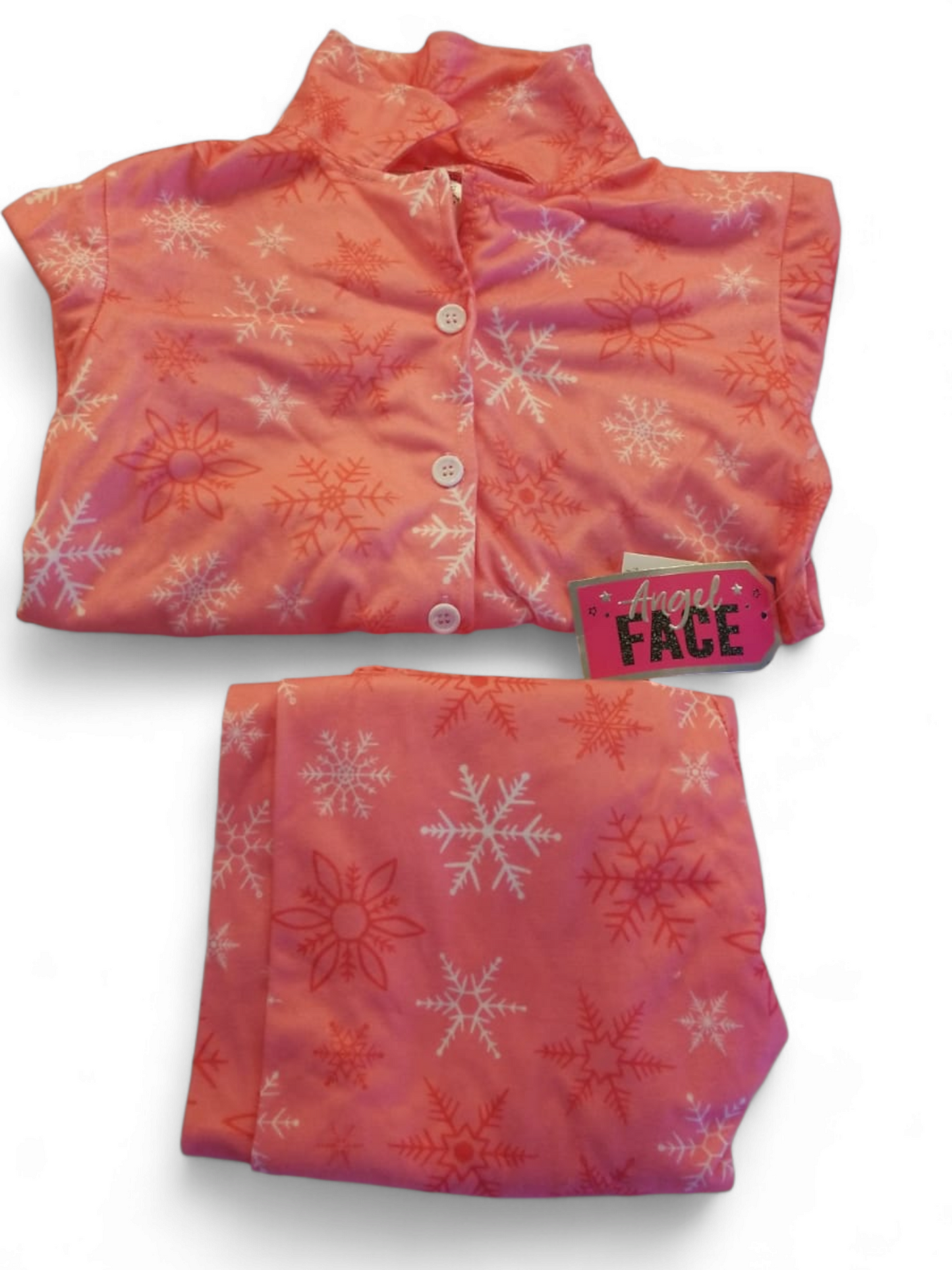 Angel face long sleeve snow flakes pj