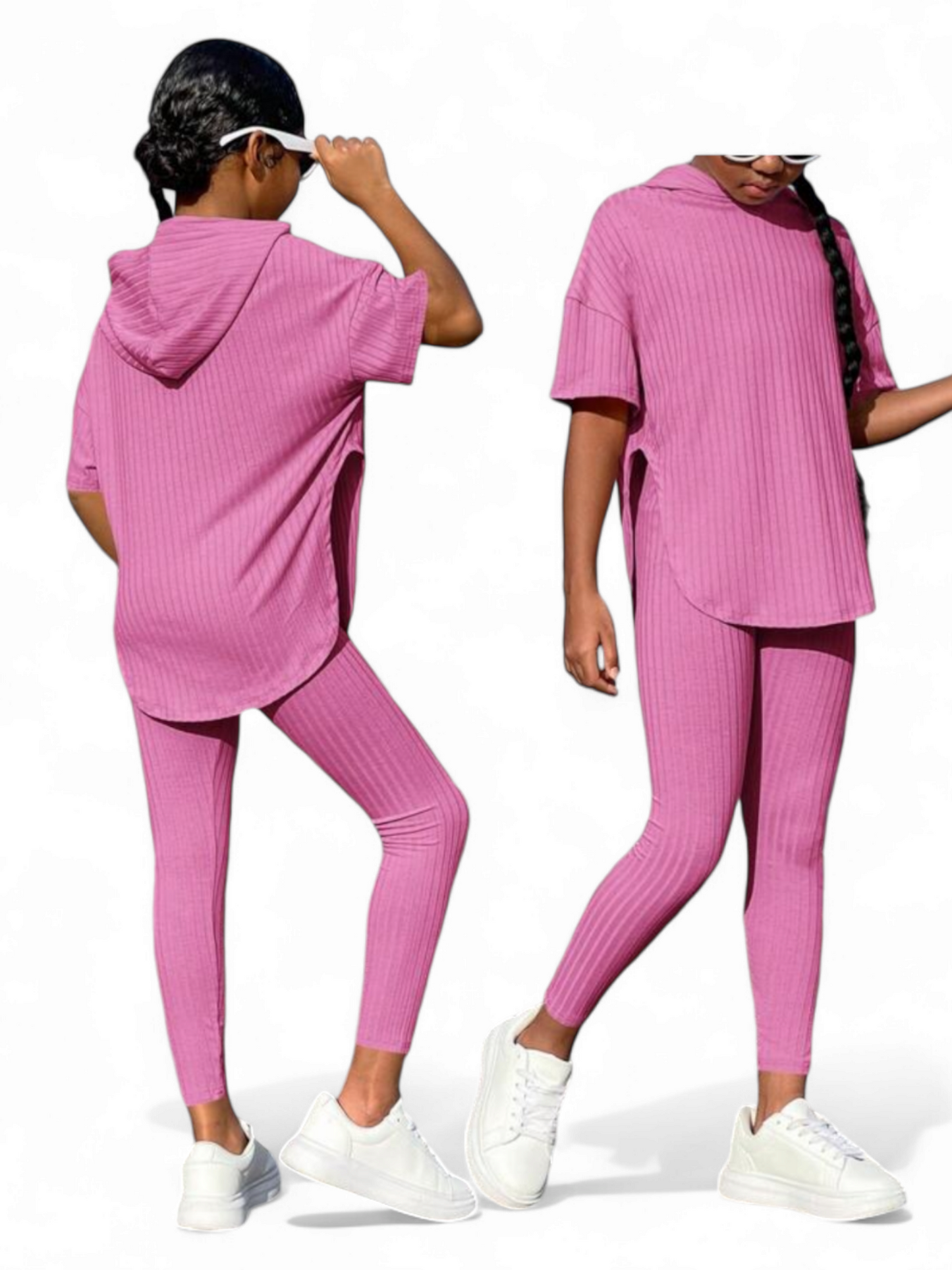Girl pink loungewear hoodie & leggings