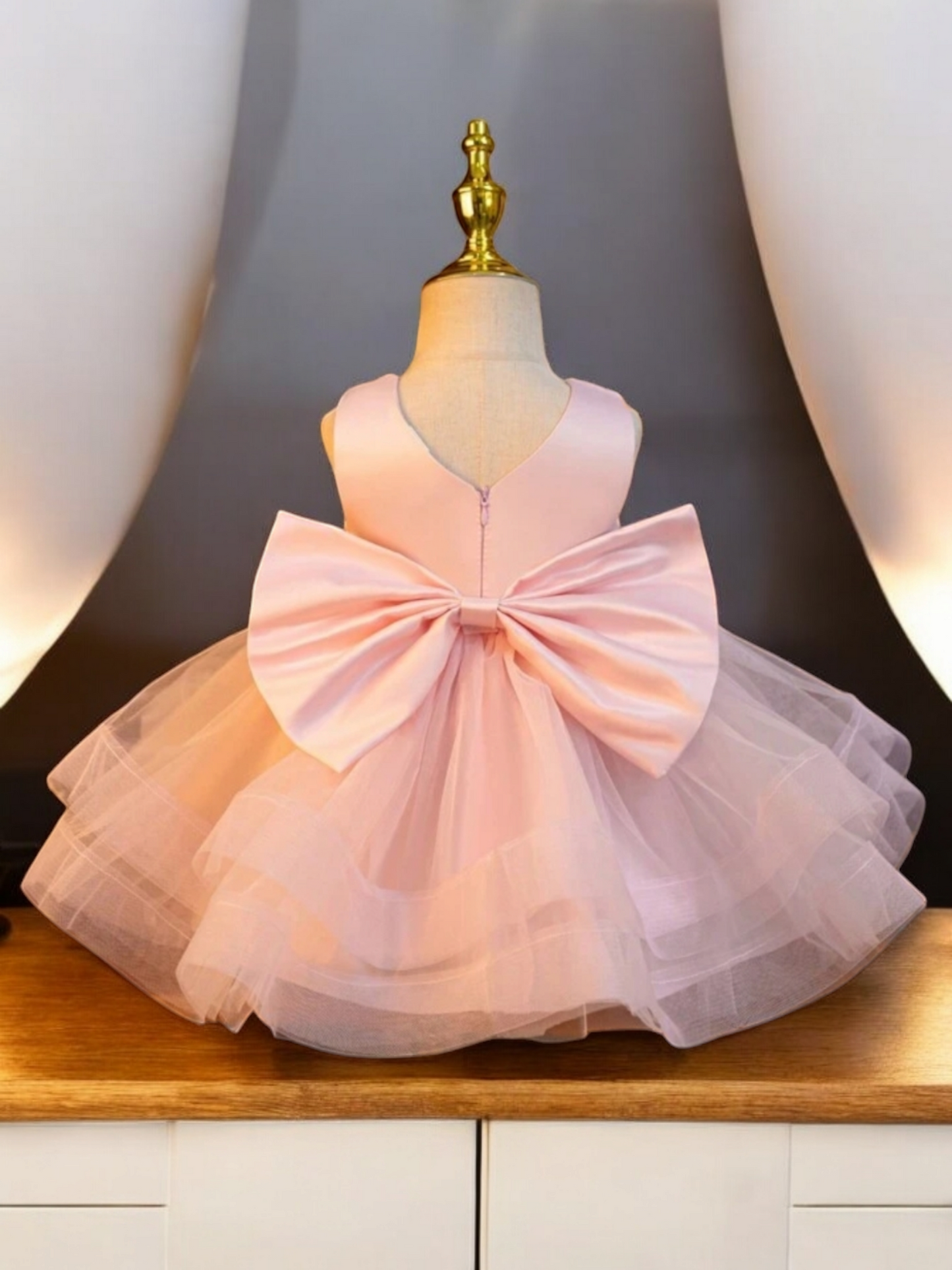 Pink tulle baby girl formal dress Christmas