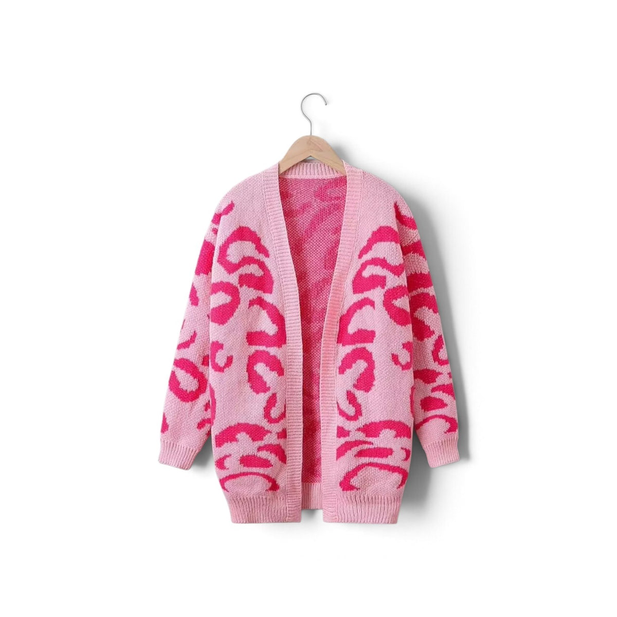 Pink long cardigan girls sweater