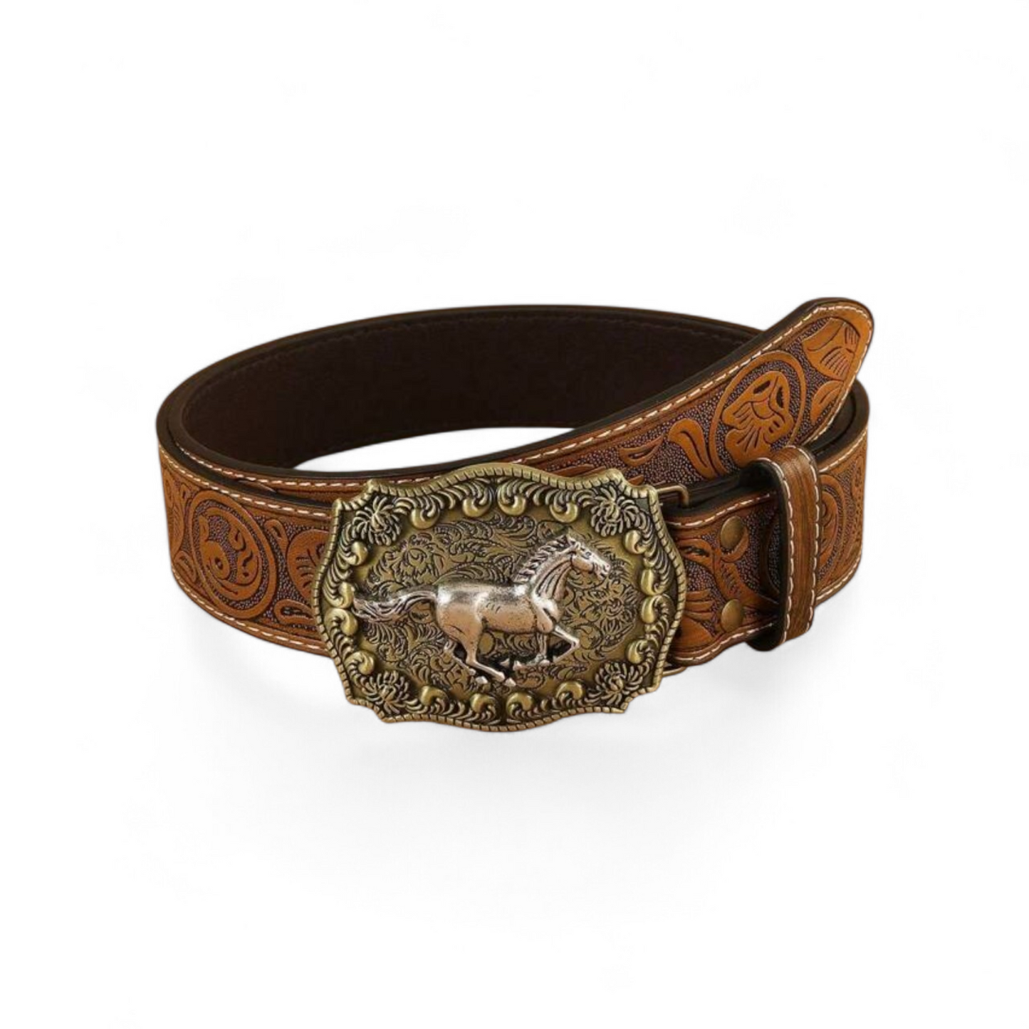 Horse design Tan brown belt