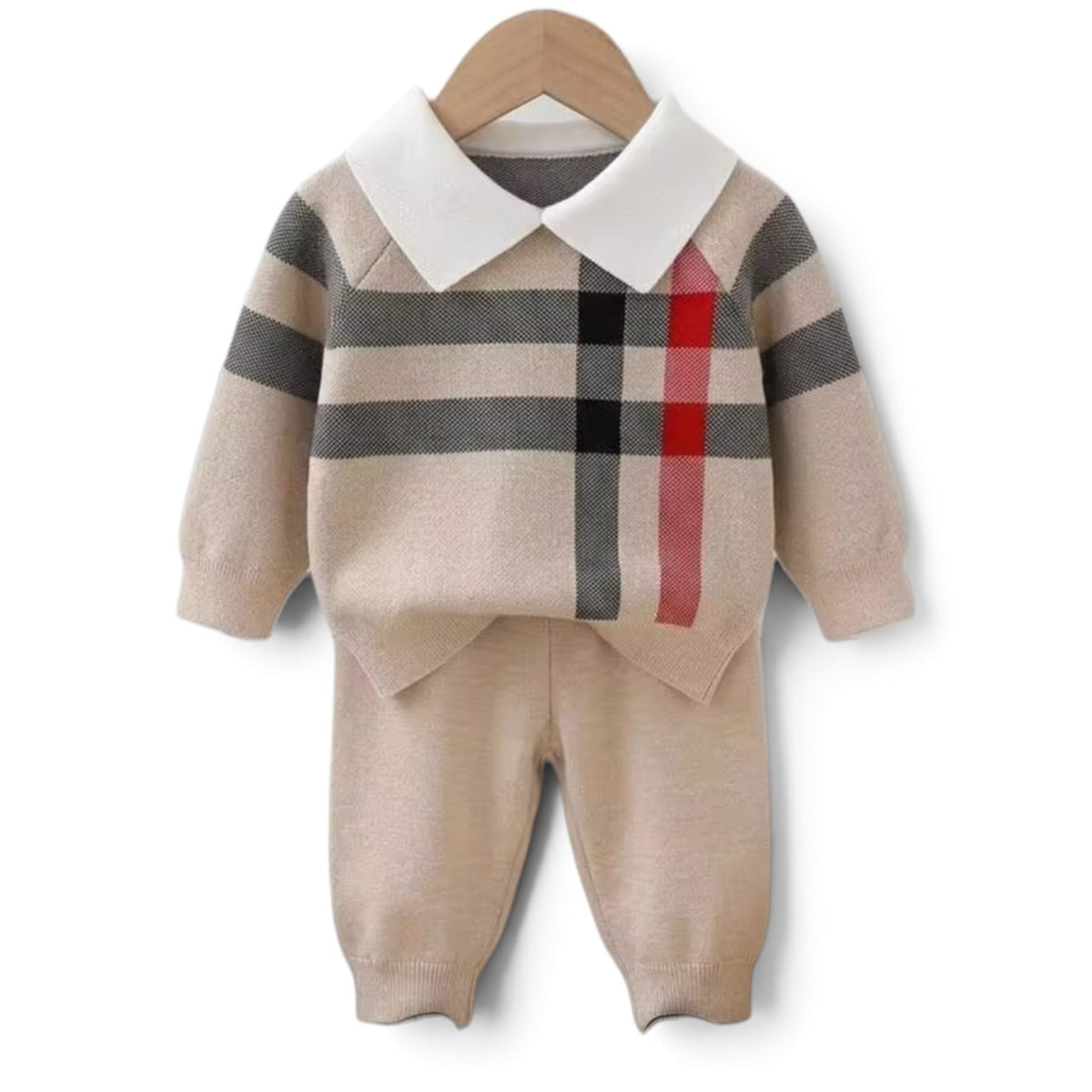 Brown with stripes baby sweater set 2k6