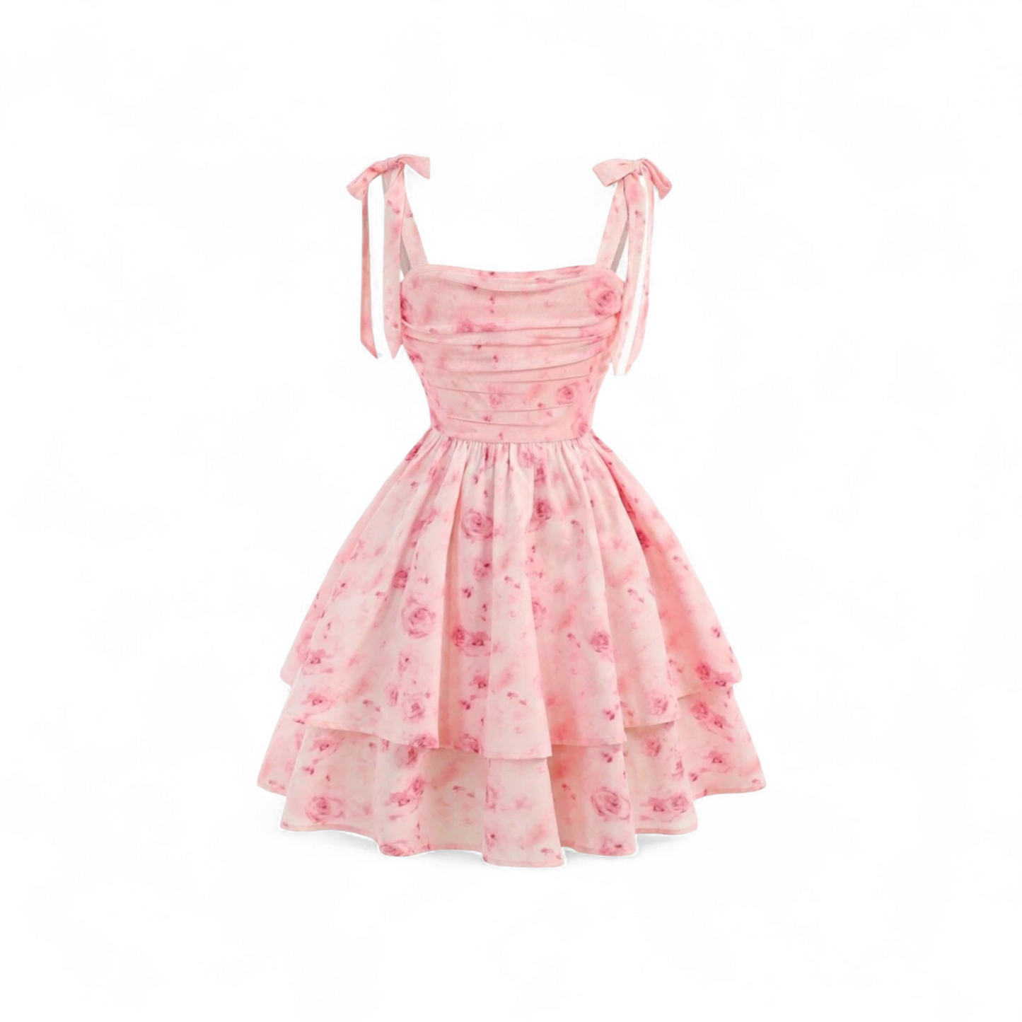 Pink floral spring girls dress