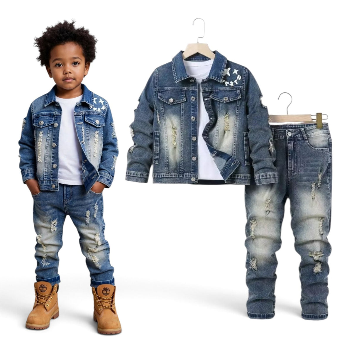 Boys demin 2pc jacket and pants set