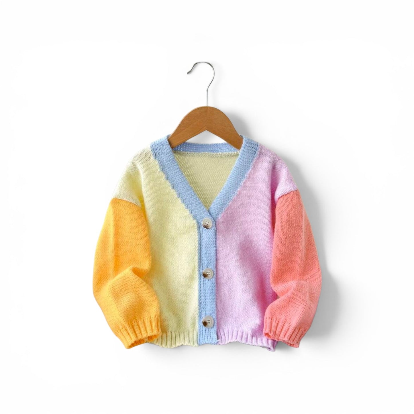 Girls multicolor knitt button down sweater